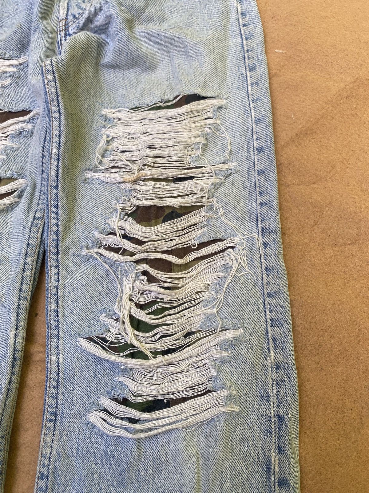 Levi's Custom Reconstructed Levi's 501 Distressed Camo-Panel Denim Size US 29 - 5 Thumbnail