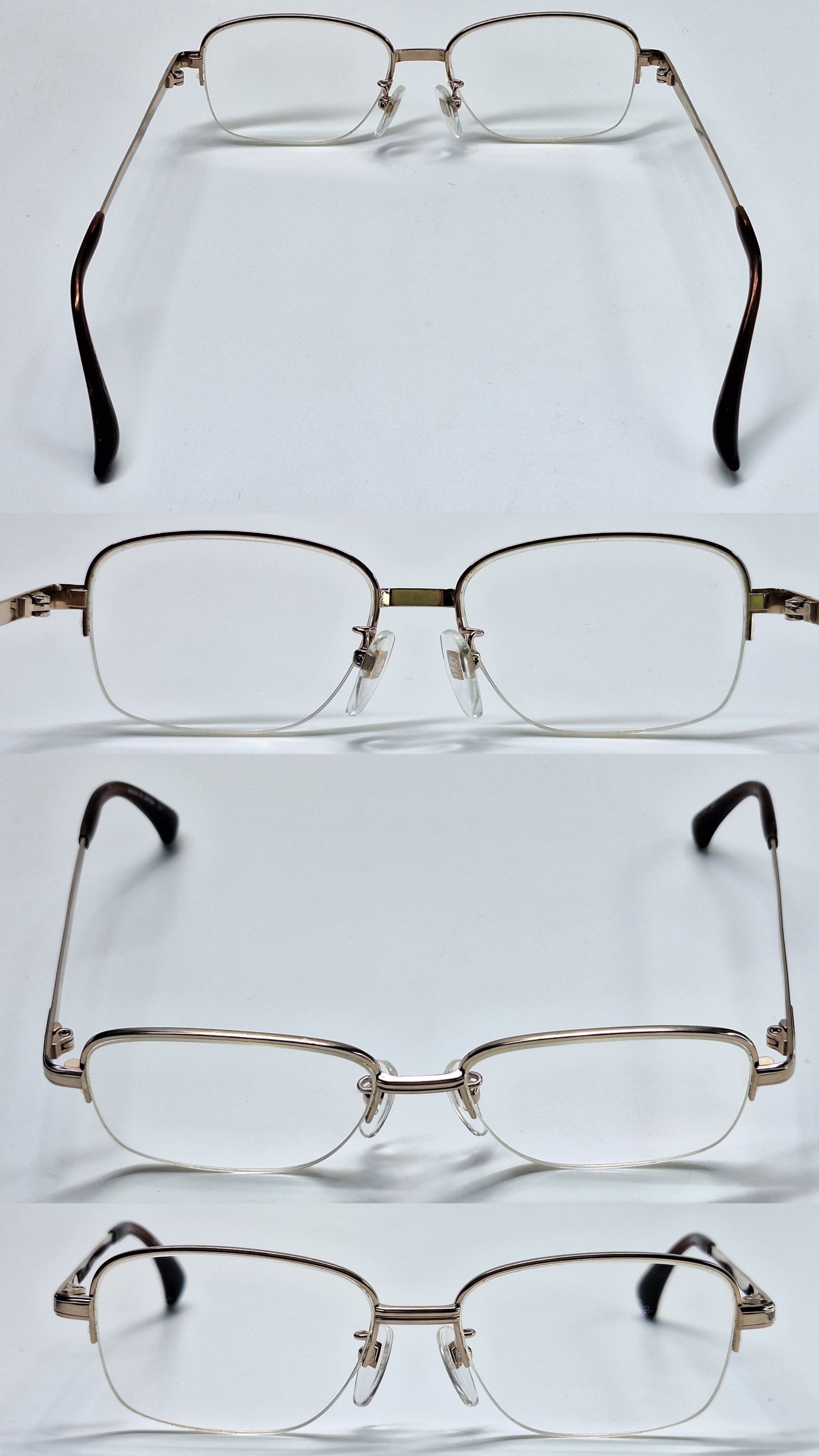 Vintage MATRIX M-5947 Pure Titanium Semi-Rimless Gold Eyeglass Size ONE SIZE - 4 Thumbnail