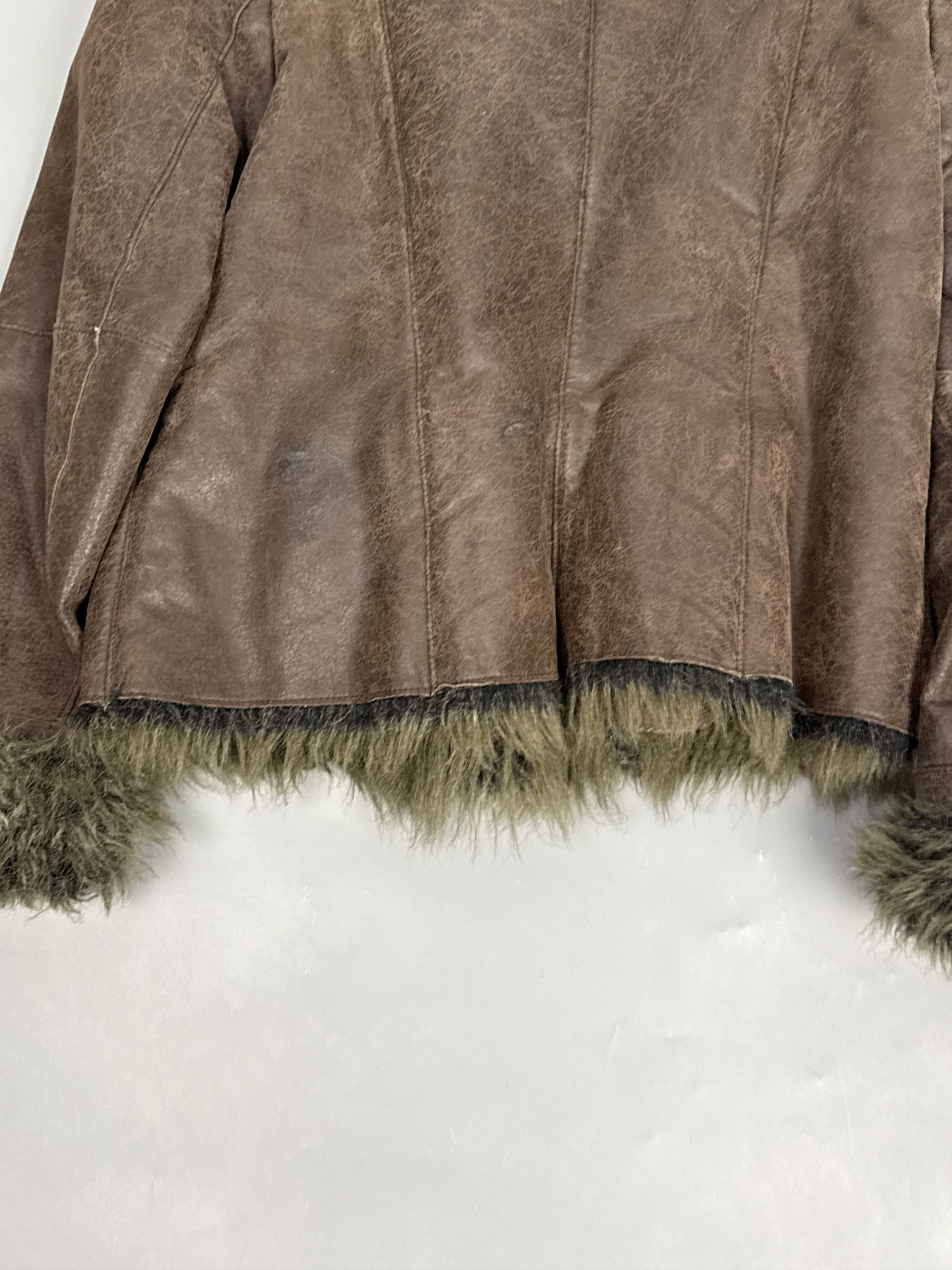 Japanese Brand Vintage faux fur leather asymmetric bomber jakcet Size XL / US 12-14 / IT 48-50 - 3 Thumbnail
