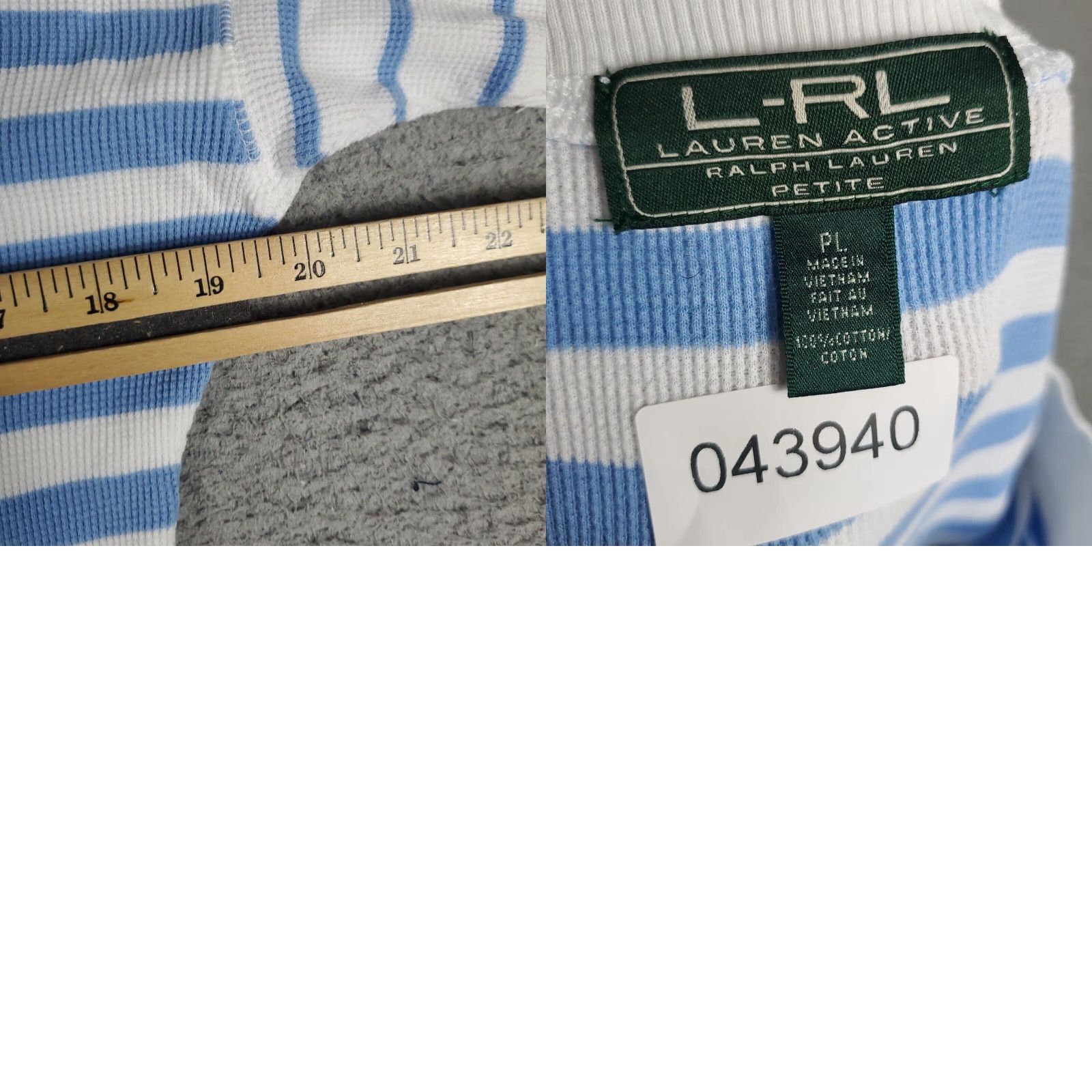 Ralph Lauren VINTAGE Ralph Lauren Sweater Mens Size PL White Blue Striped Knit Pullover All Seasons Size L / US 10 / IT 46 - 8 Thumbnail