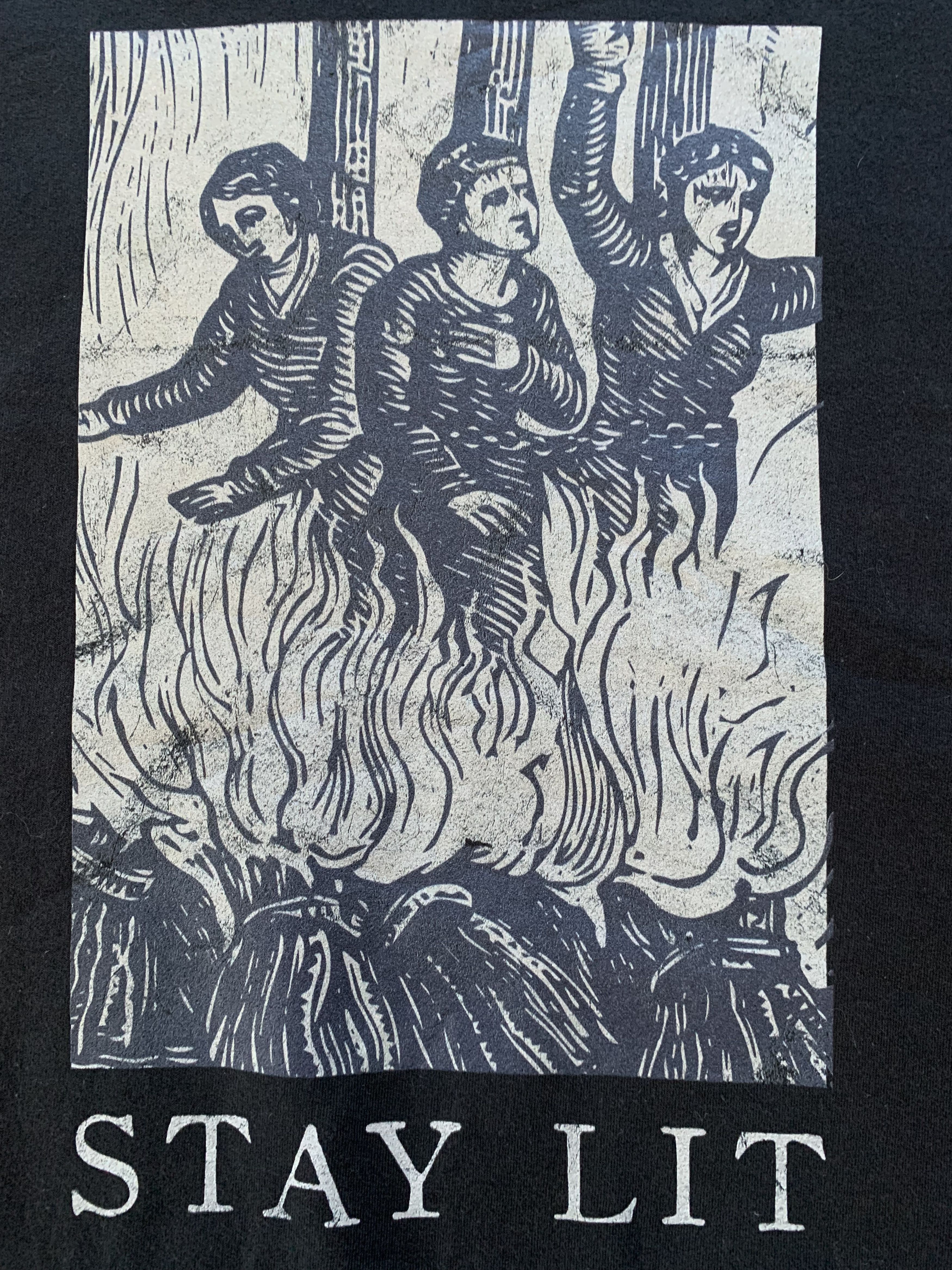 Band Tees × Vintage Stay Lit Witch Burning Printed Sweatshirt Size US XL / EU 56 / 4 - 5 Thumbnail