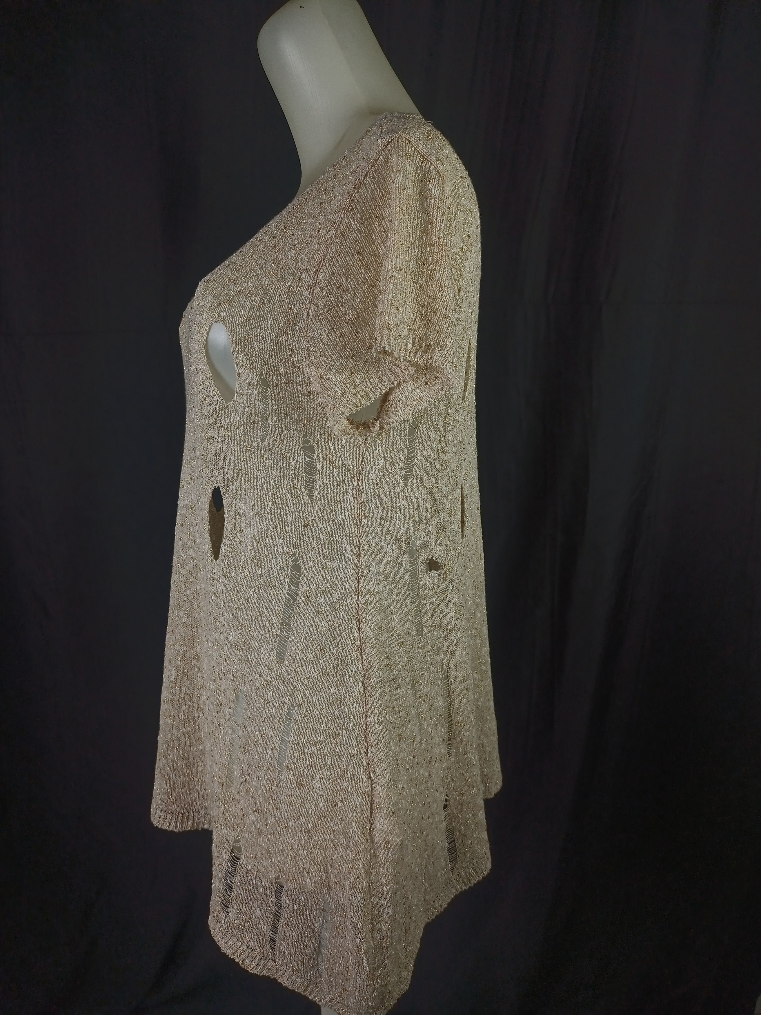 Japanese Brand JOINUS Distressed Glittery Knited Top Size XL / US 12-14 / IT 48-50 - 16 Thumbnail