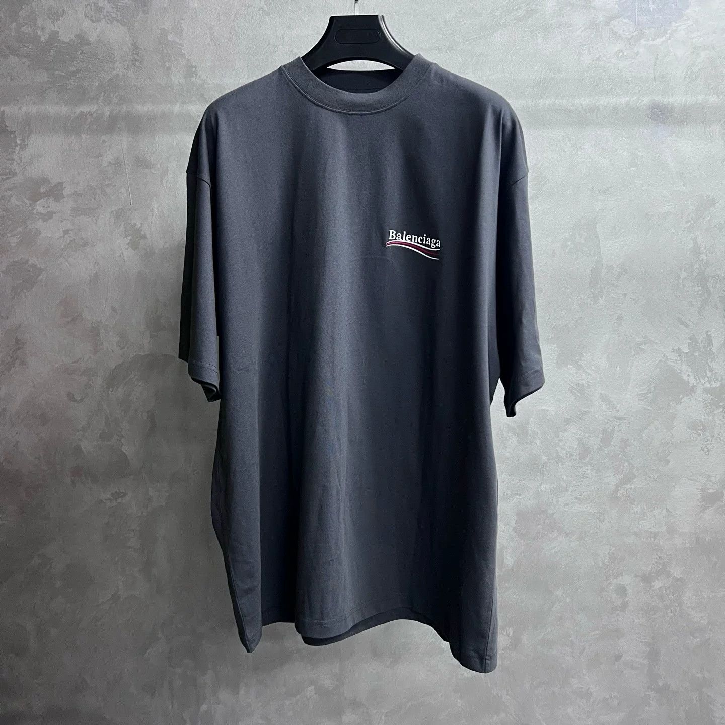 Balenciaga Balenciaga Gray Logo Print Crew Neck T-Shirt Size US XXS / EU 40 - 1 Thumbnail