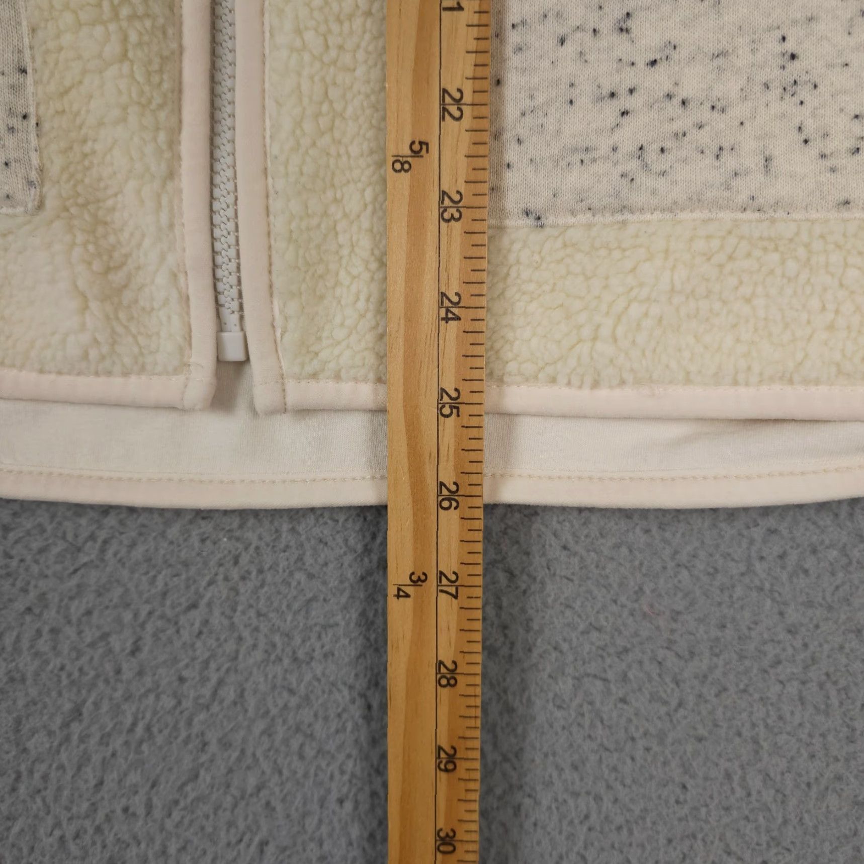 Talbots T by Talbots Vest Womens L Cream Faux Sherpa Fleece Full Zip Lined Pockets Size L / US 10 / IT 46 - 6 Thumbnail