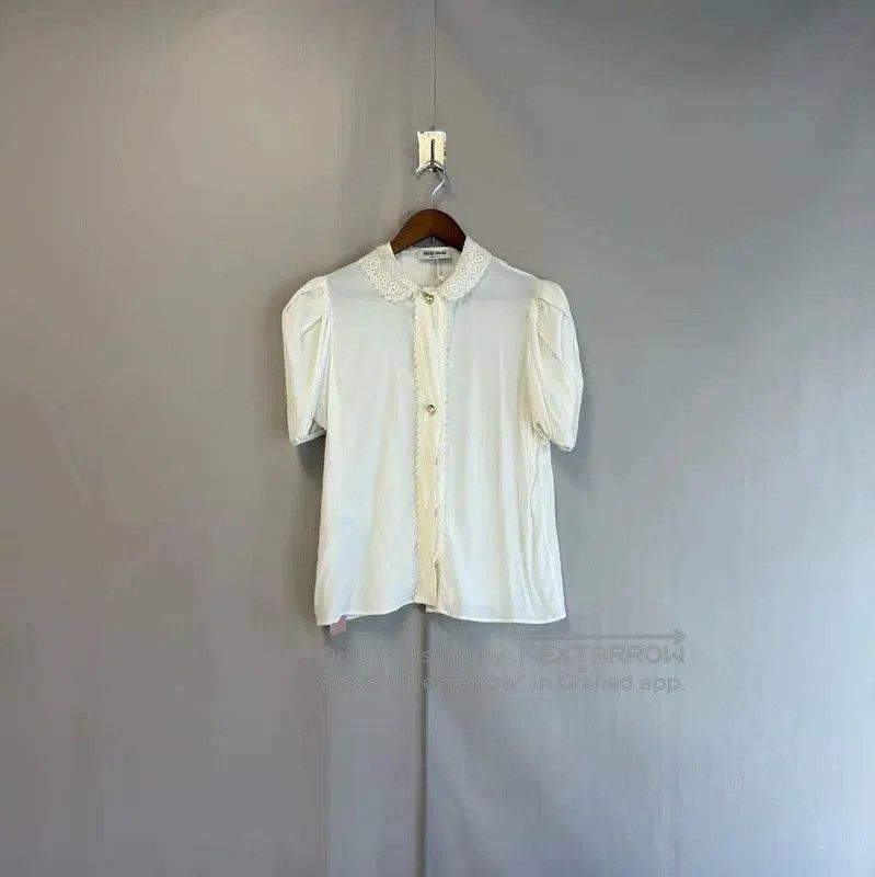 Miu Miu Miu Miu White Silk Women's Shirt . Size S / US 4 / IT 40 - 1 Thumbnail