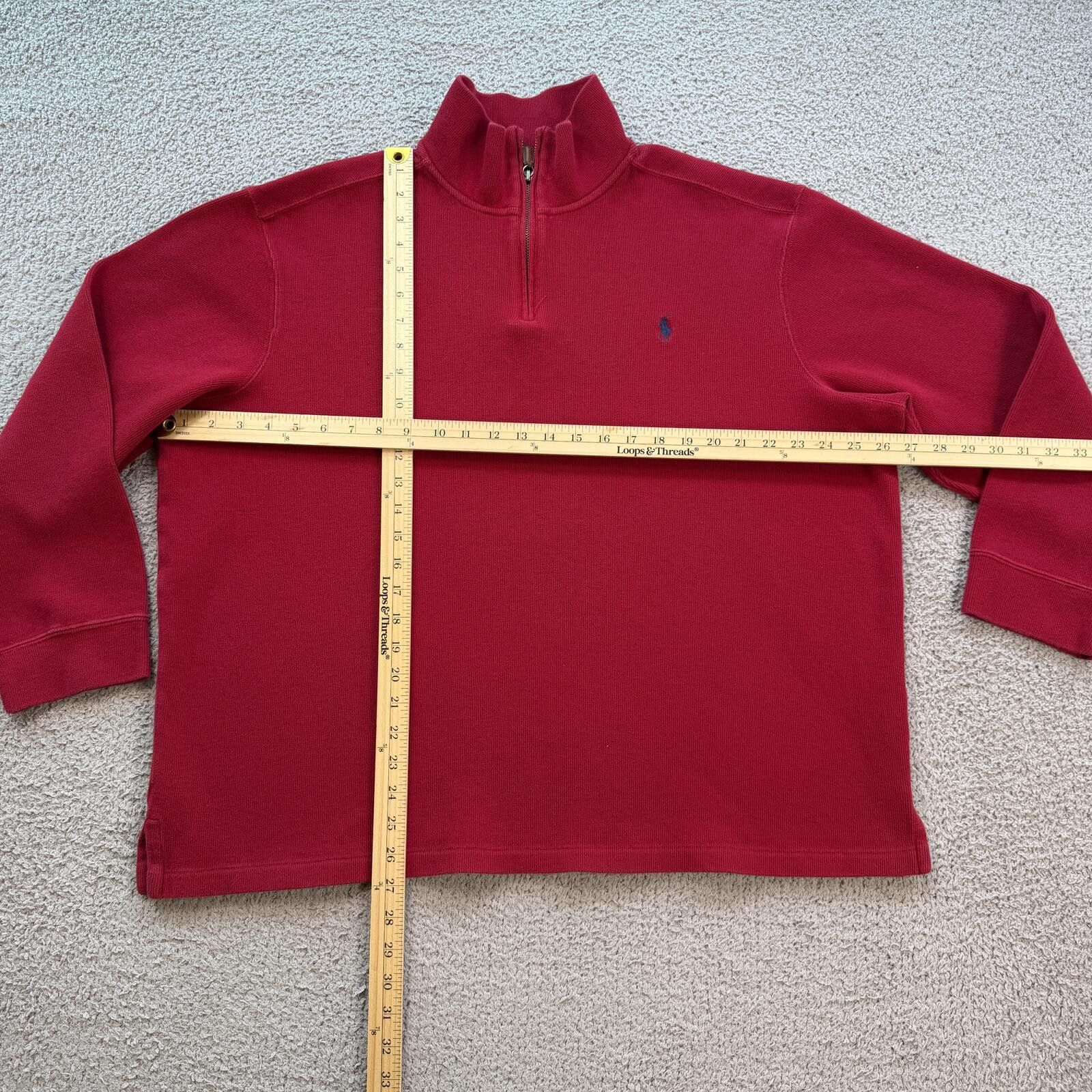 Polo Ralph Lauren Vintage Y2K Polo Ralph Lauren Red Quarter Zip Sweater XXL Size US XXL / EU 58 / 5 - 3 Thumbnail
