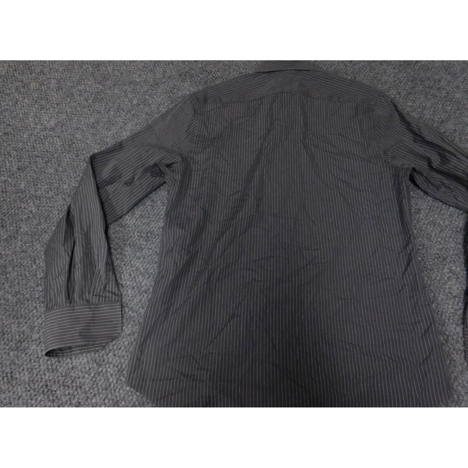 Express Express Shirt Mens 14.5 Black Design Studio Striped Button-Down Long Sleeve Collared Cotton Knit 2 Ply Vintage No Slimming Regular Button-Up Mens Size US M / EU 48-50 / 2 - 7 Thumbnail