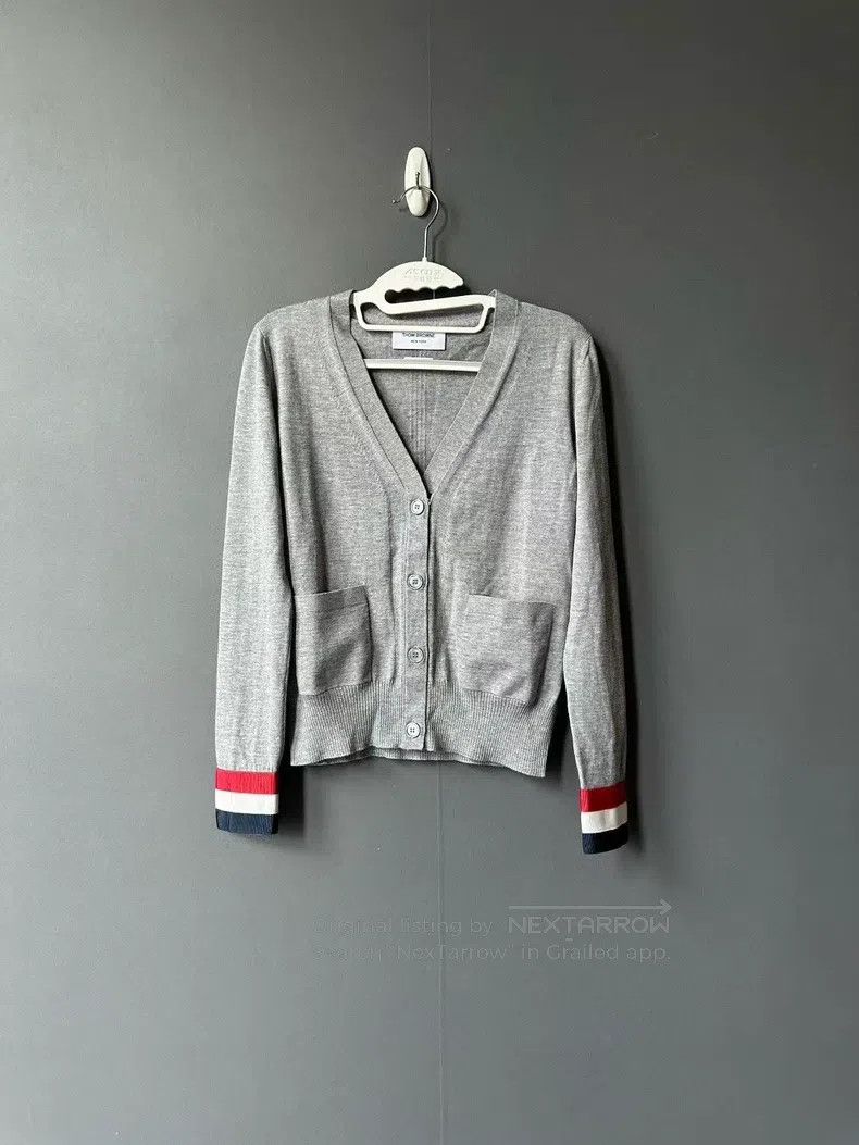 Thom Browne Thom Browne Grey Cuff Striped Cardigan Size XS / US 0-2 / IT 36-38 - 1 Thumbnail