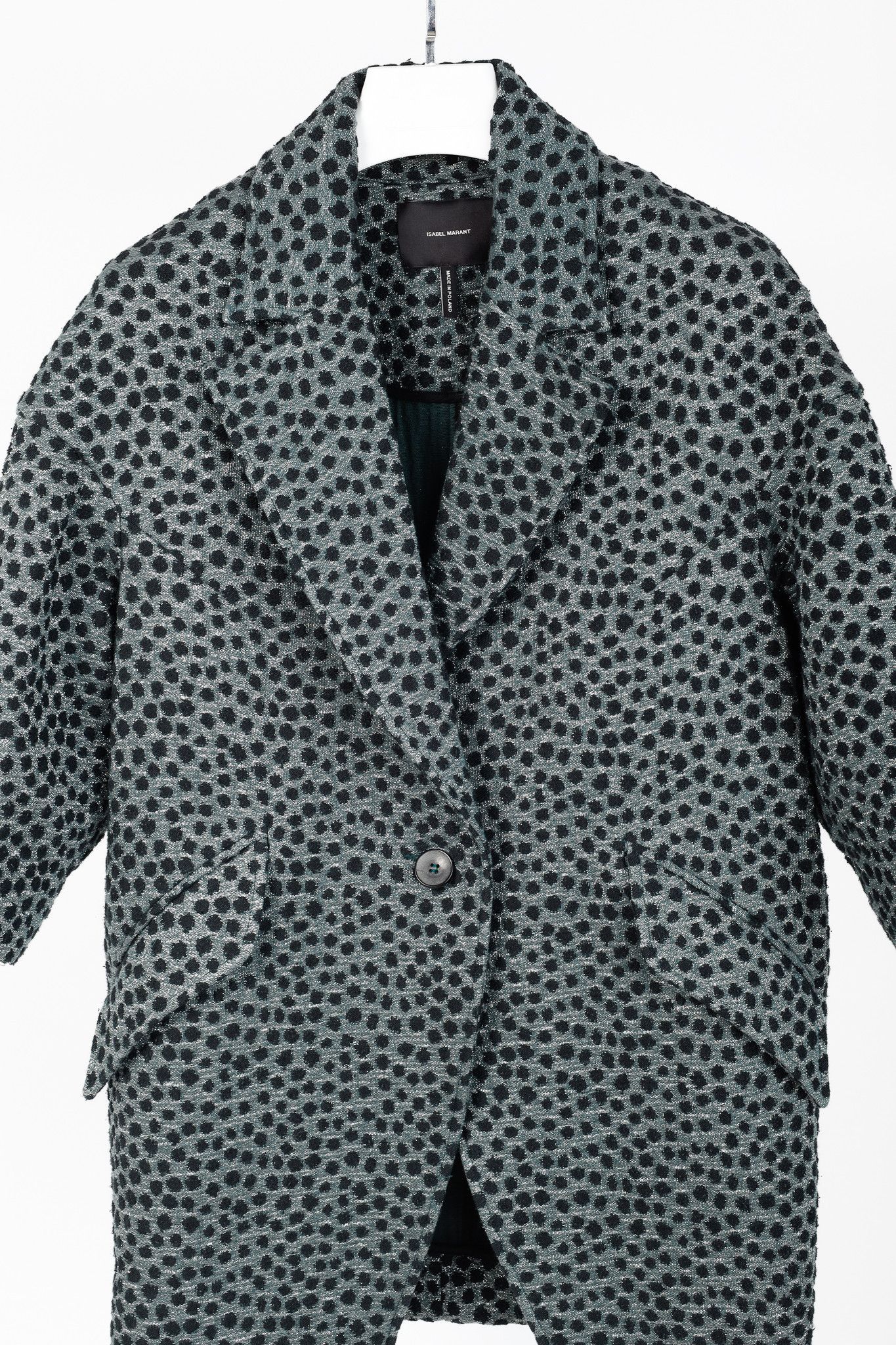 Isabel Marant Isabel Marant Albury Teal Metallic Spotted-Jacquard Jacket Size S / US 4 / IT 40 - 3 Thumbnail