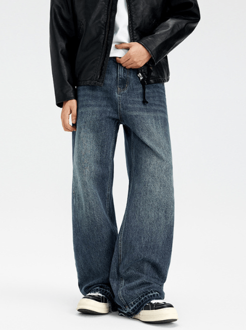 Japanese Brand × Jean American retro raw edge straight cleanfit street jeans Size US 32 / EU 48 - 2 Thumbnail