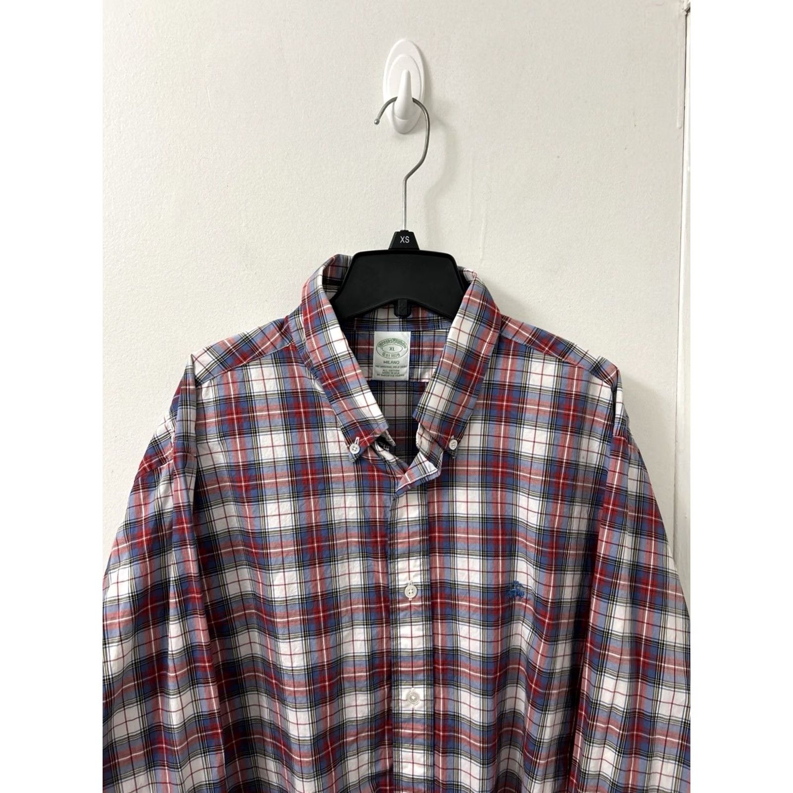 Brooks Brothers VINTAGE Brooks Brothers Original Polo Shirt Mens XL Red Blue Plaid Made In USA L/S Size US XL / EU 56 / 4 - 2 Thumbnail