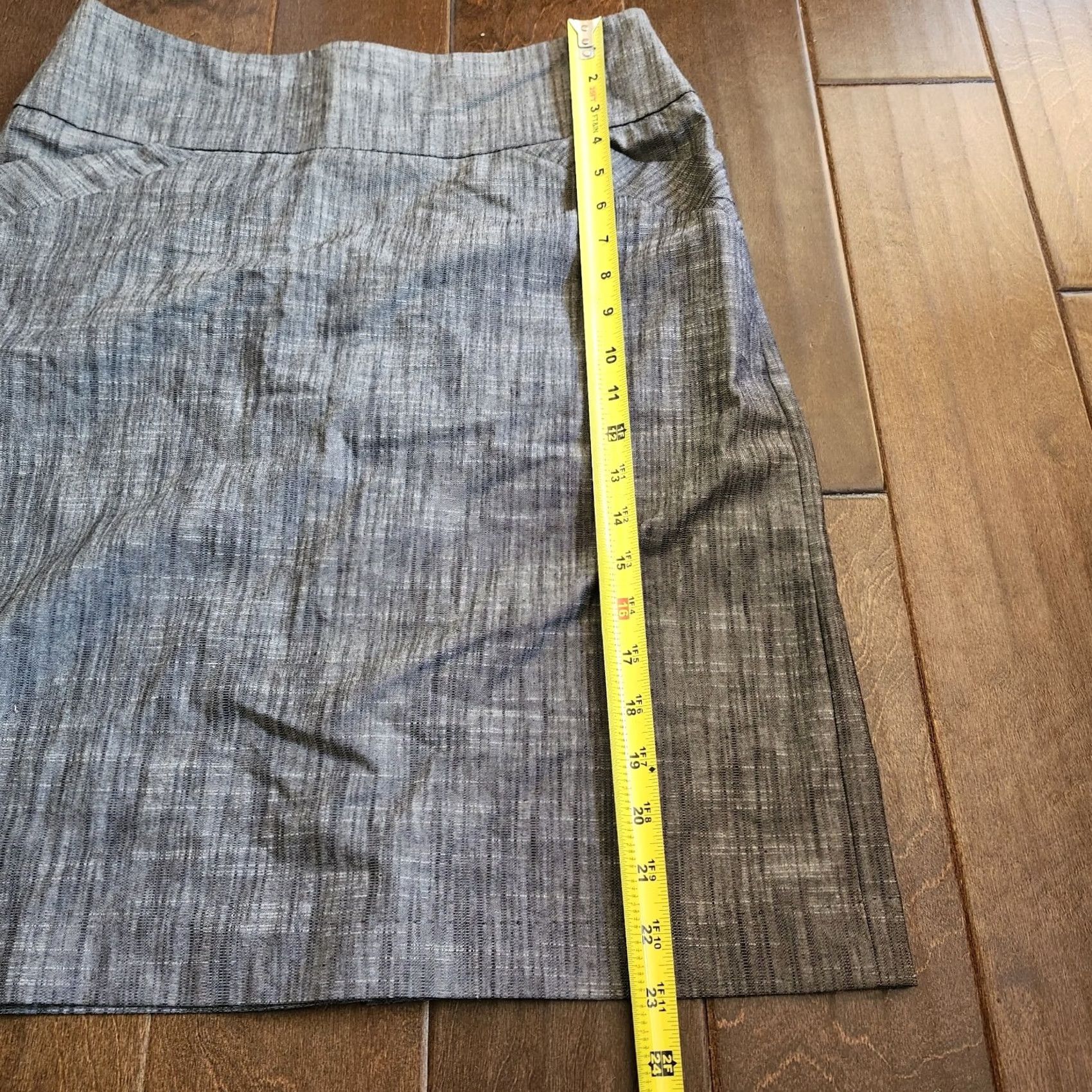 Vintage Larry Levine Skirt Women Gray Heathered Stretch Knee Length Size 6 Polyester Spandex Cotton Pants Pencil Vintage: No But Not Applicable Size 28" / US 6 / IT 42 - 4 Thumbnail