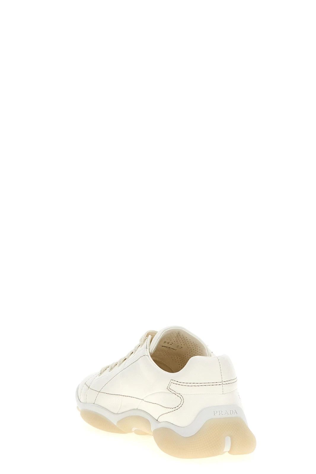 Prada PRADA White Leather Sneakers New And Authentic Size US 6.5 / IT 36.5 - 3 Thumbnail