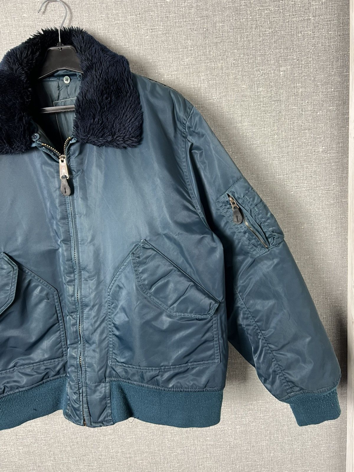 Vintage MA-2 Vintage Flyer’s Nylon Bomber Military Collared Jacket Size US XL / EU 56 / 4 - 12 Thumbnail
