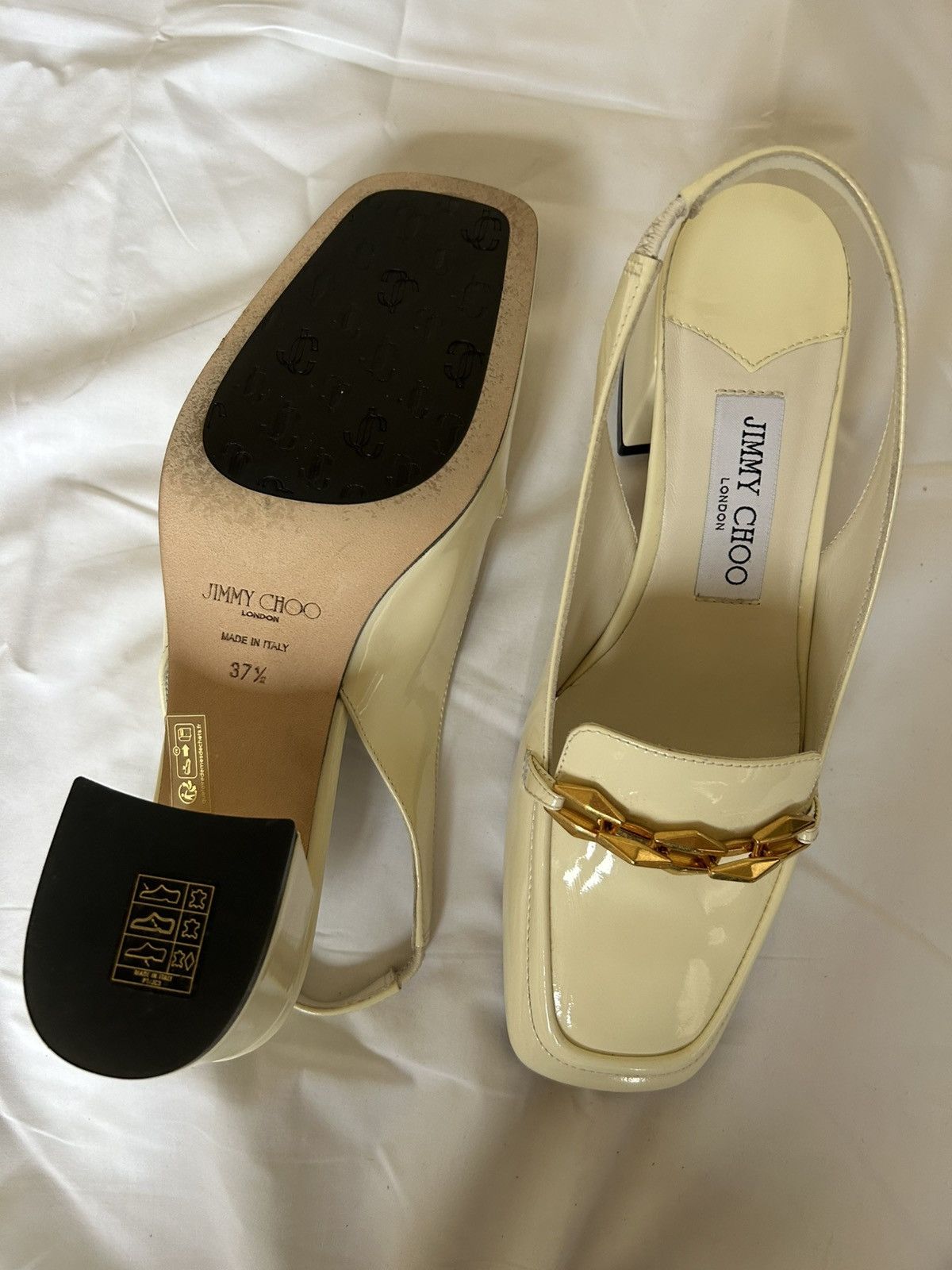 Chanel Jimmy Choo white gold heel Size US 7.5 / IT 37.5 - 4 Thumbnail