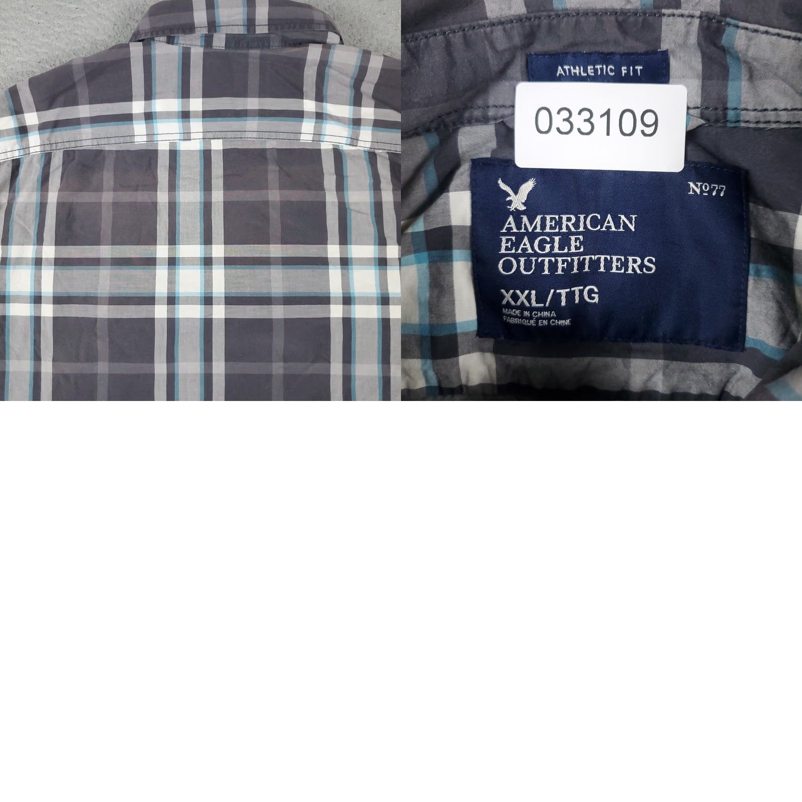 American Eagle Outfitters American Eagle Men's 2XL Gray Plaid Button-Up Long Sleeve Shirt Casual Size US XXL / EU 58 / 5 - 8 Thumbnail