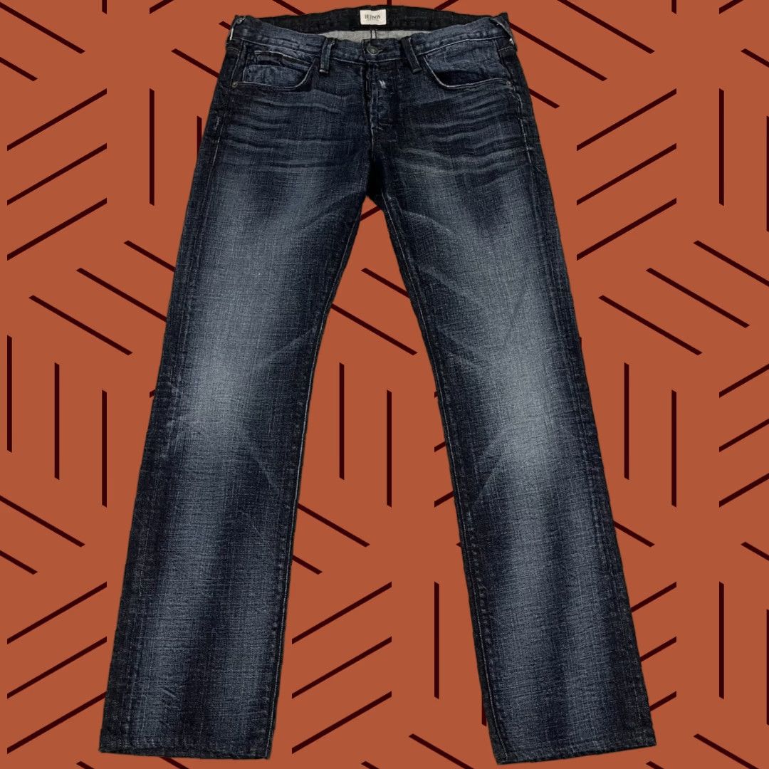 Hudson VINTAGE Hudson Jeans Mens 34 x 31 Straight Washed Dark Blue Denim Button Fly Grunge Punk Size US 34 / EU 50 - 1 Thumbnail