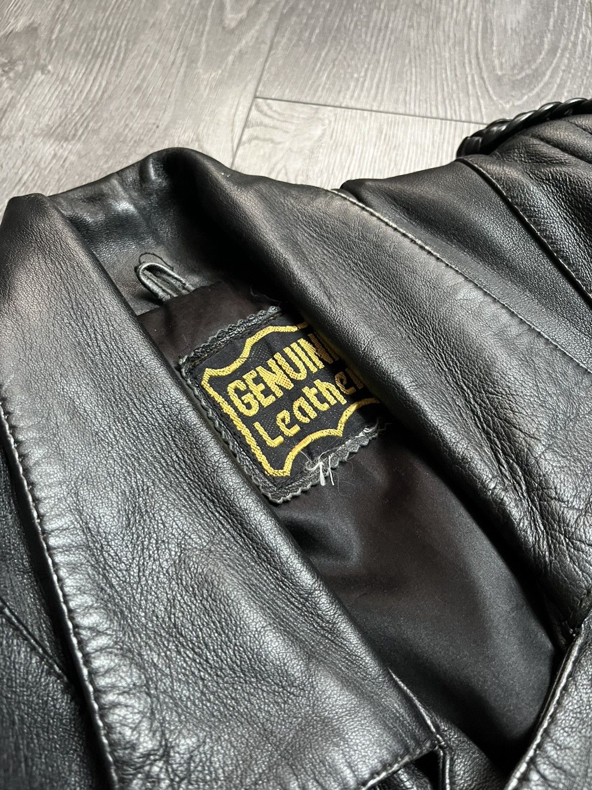 Genuine Leather Vintage 1990s Archival Leather Moto Jacket Oklahoma Buttons Size US M / EU 48-50 / 2 - 10 Thumbnail