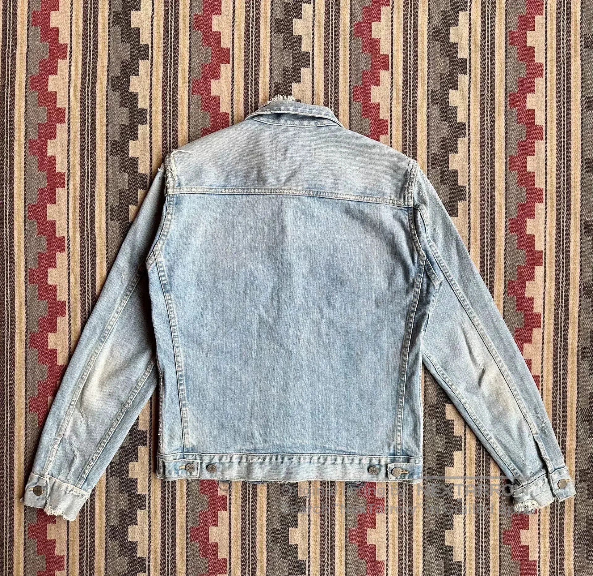 Fabric Brand & Co. denim jacket with distressed details. Size US S / EU 44-46 / 1 - 2 Thumbnail