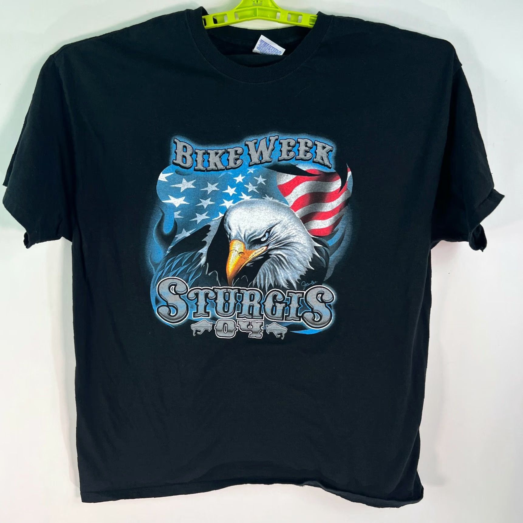 Hanes Hanes Mens Black T Shirt XL Bike Week Sturgis August 2004 The Legends Lives On Graphic Print Crew Neck Short Sleeve 100% Cotton Vintage No Size US XL / EU 56 / 4 - 3 Thumbnail