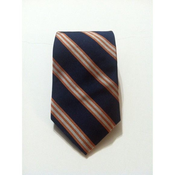 Jos. A. Bank JOS.A.BANK MENS NAVY 100%SILK STRIPED TIE WIDTH:3 7/8" Size ONE SIZE - 1 Thumbnail