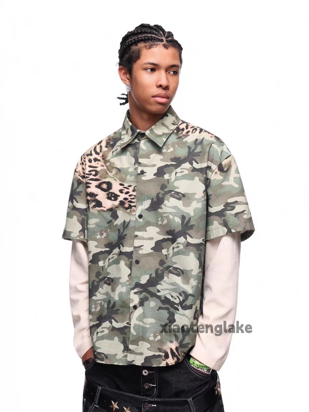 Vintage xz outdoor sports pattern festival leopard camo shirt Size US XL / EU 56 / 4 - 1 Thumbnail