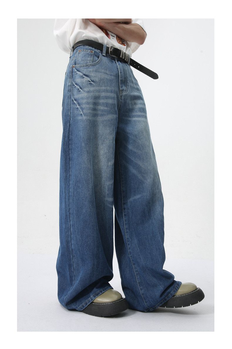 Japanese Brand × Jean Blue Lightning Washed Loose Straight Jeans Casual Size US 32 / EU 48 - 7 Thumbnail