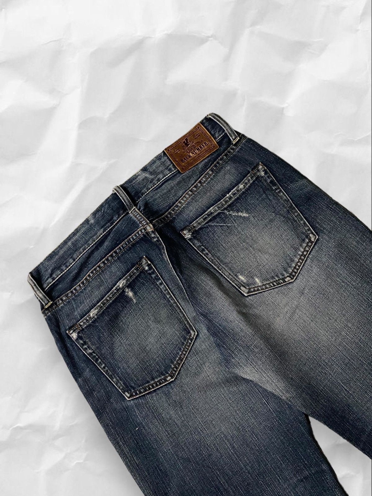 If Six Was Nine × Japanese Brand × Vintage Back Number Japan Distressed Dark Blue Wash Denim Jeans Size US 34 / EU 50 - 9 Thumbnail