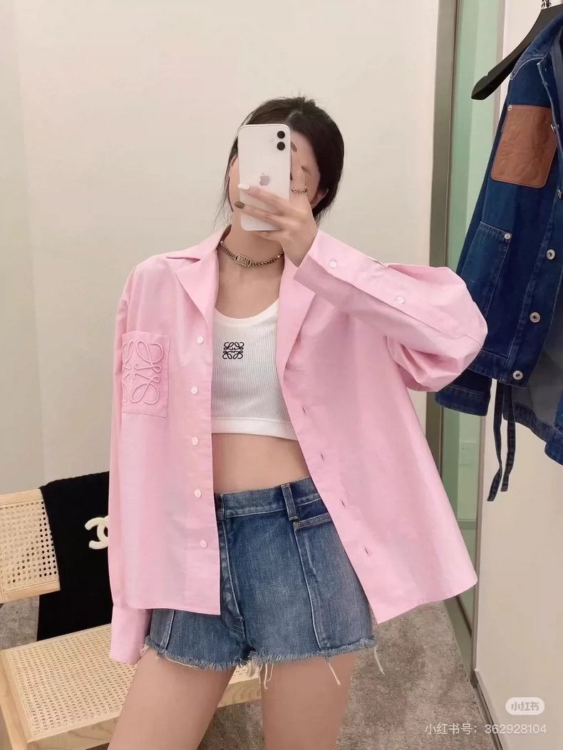 Loewe LOEWE Pink letter logo shirt long sleeve top Size S / US 4 / IT 40 - 9 Thumbnail