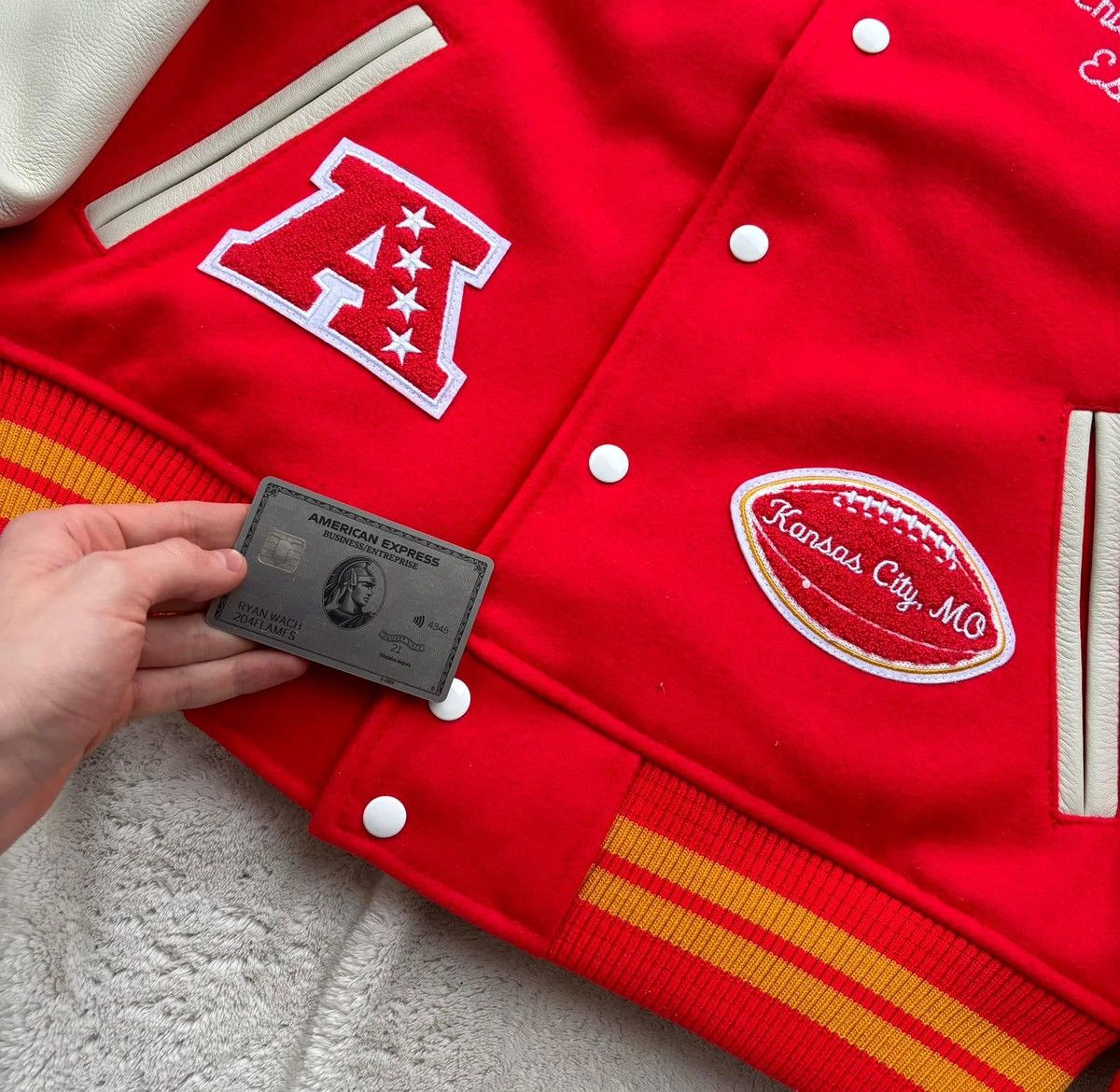NFL × October's Very Own OVO x NFL Kansas City Chiefs Varsity Jacket Size US L / EU 52-54 / 3 - 3 Thumbnail