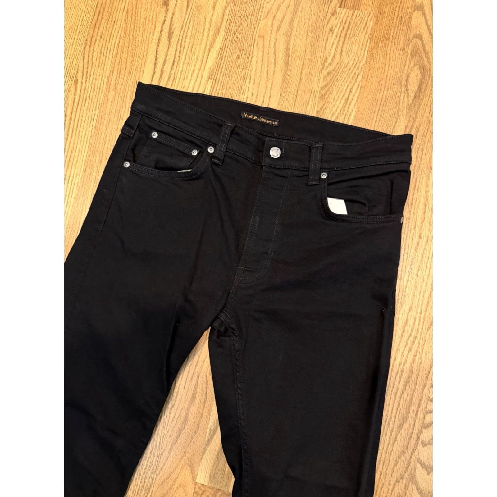 Nudie Jeans Nudie Jeans Lean Dean Dry Everblack Pants Men’s 34x34 Slim Denim Jeans 5-Pocket Black Cotton Spandex Hemmed 26 Inseam Size US 34 / EU 50 - 5 Thumbnail