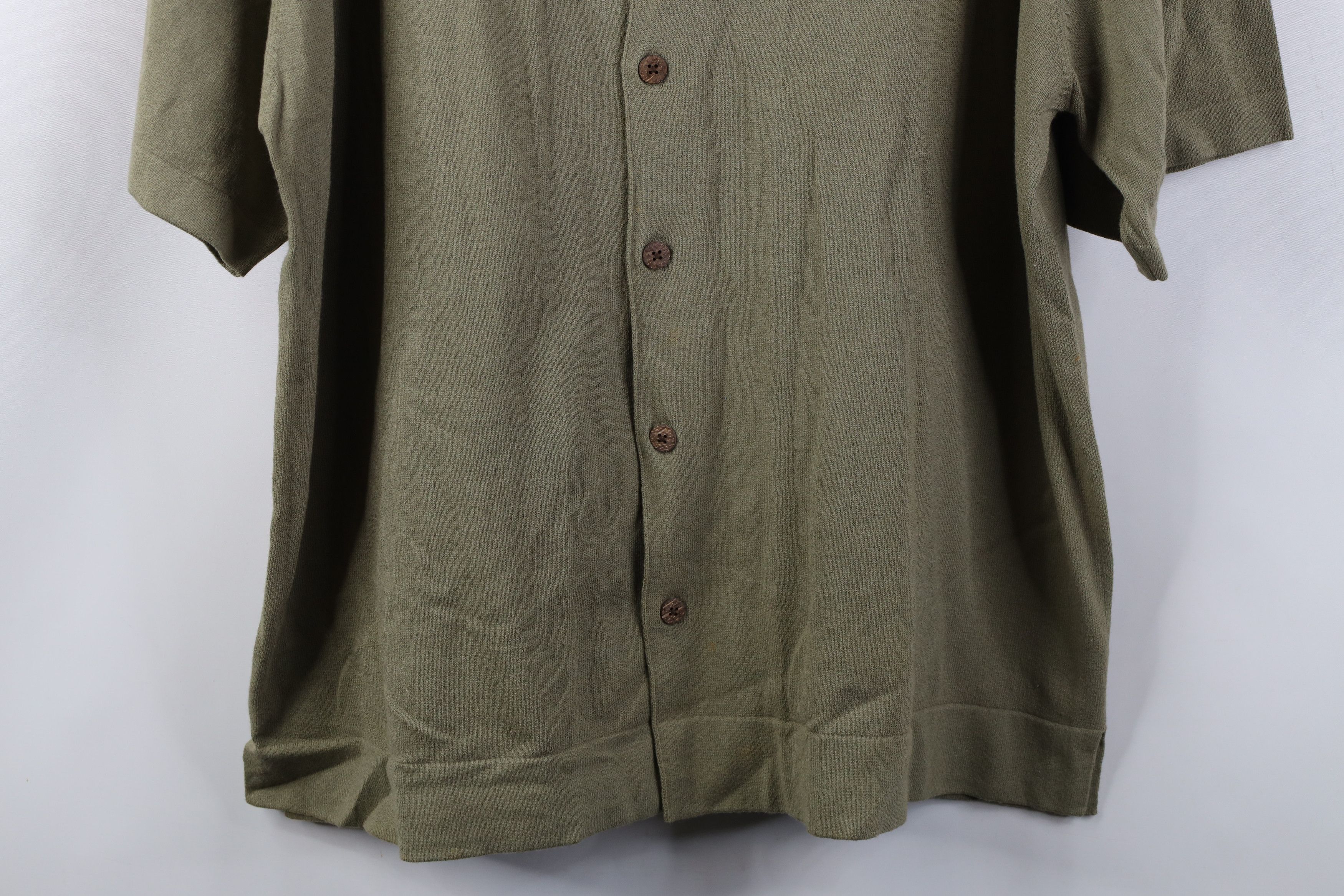 Tommy Bahama Vintage Tommy Bahama Blend Knit Looped Collar Button Shirt Size US L / EU 52-54 / 3 - 3 Thumbnail