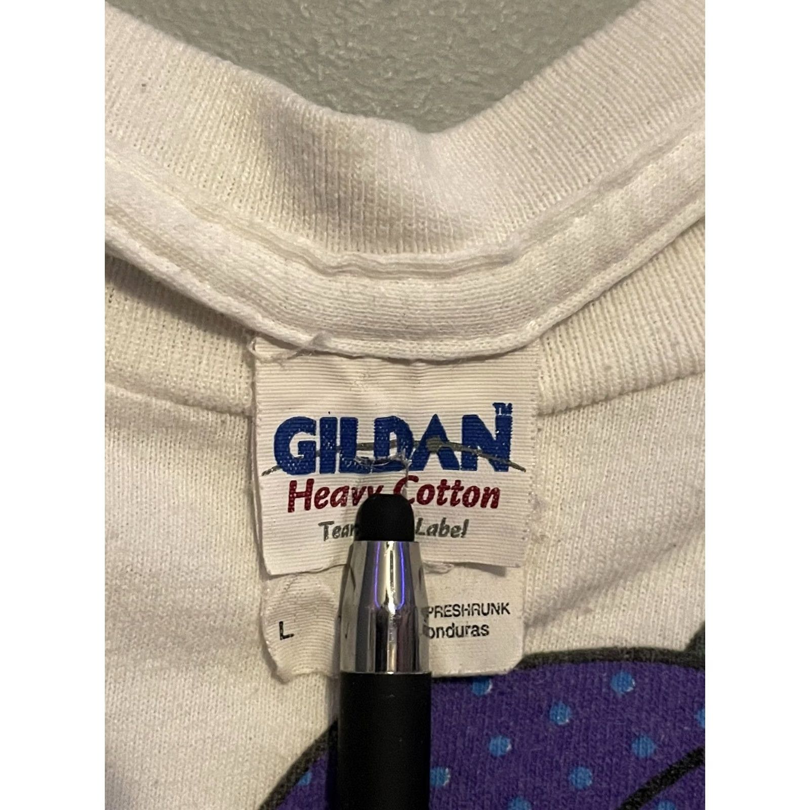 Gildan VINTAGE Gildan T-Shirt Cartoon Skull Shirt Men 1980s White Size L Short Sleeve Crew Neck Graphic Print Million Pit to Pit 21” Length 28” Size US L / EU 52-54 / 3 - 4 Thumbnail