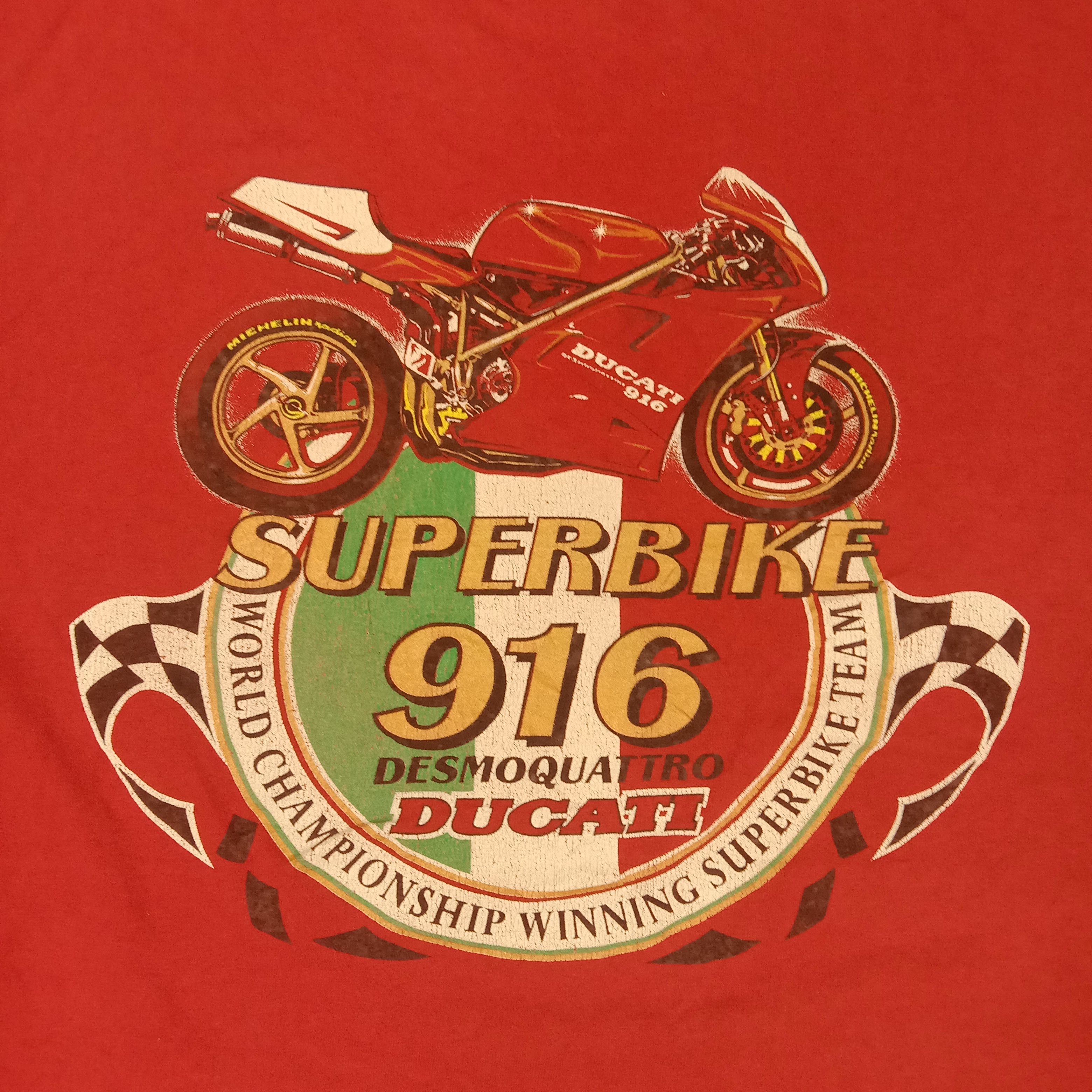 Ducati × Vintage Vintage 90's Ducati Superbike 916 Desmoquattro MotoGP Tshirt Size US XXL / EU 58 / 5 - 6 Thumbnail