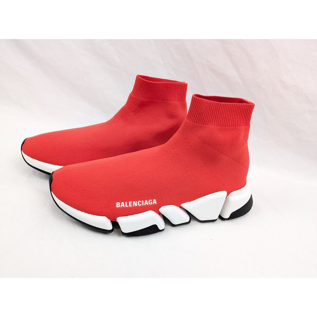 Balenciaga o1rshd1 New Recycled Speed 2.0 Low-Top Sneakers in Red/White Size US 8 / EU 41 - 18 Thumbnail