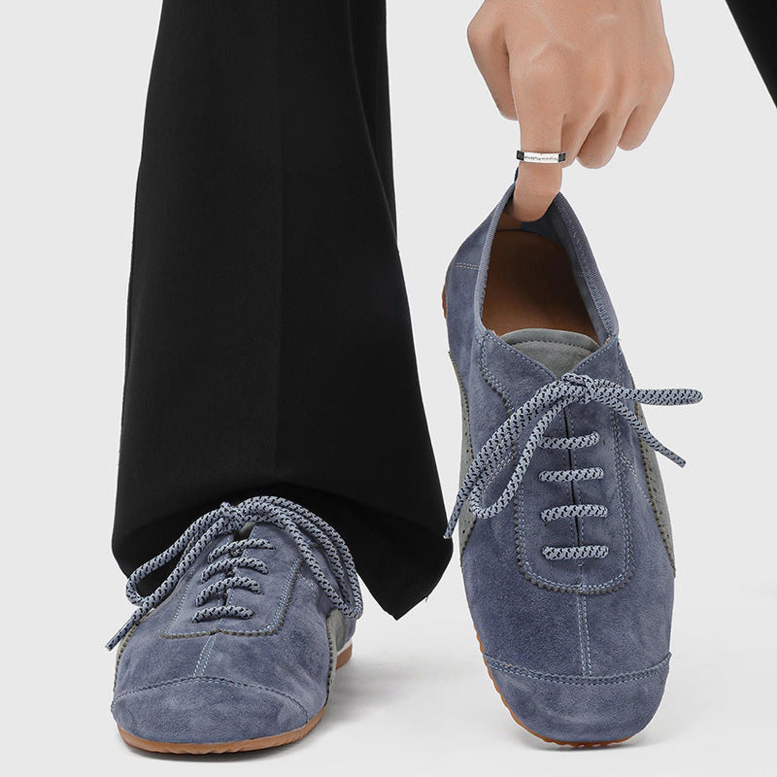 Other Blue Suede Casual Lace-Up Sneakers, Lightweight Shoes Size US 8 / EU 41 - 2 Thumbnail
