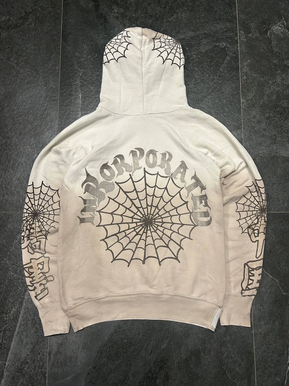 The Great China Wall The Great China Wall Ink Spider Webs Rare Hoodie Beige/White Size US M / EU 48-50 / 2 - 12 Thumbnail