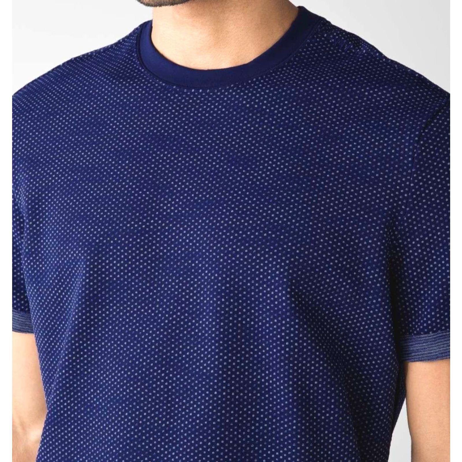 Lululemon Lululemon Men’s Roll Out Crew Short Sleeve T-Shirt L Navy Blue Spotted Moisture Wicking Knit 90s/Outdoor Sports Mens Size US L / EU 52-54 / 3 - 3 Thumbnail