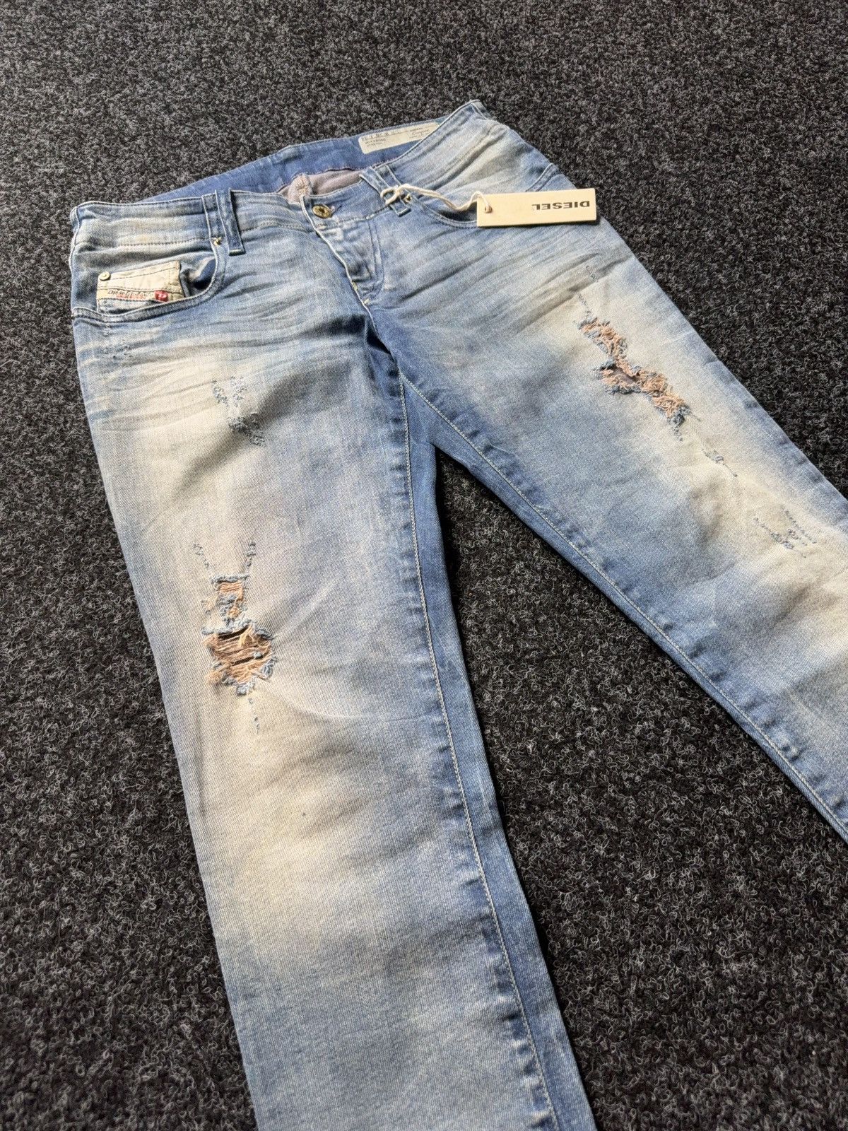 Diesel Luxury 00s Diesel Grupee Distressed Super Slim Skinny Jeans Size 28" / US 6 / IT 42 - 5 Thumbnail