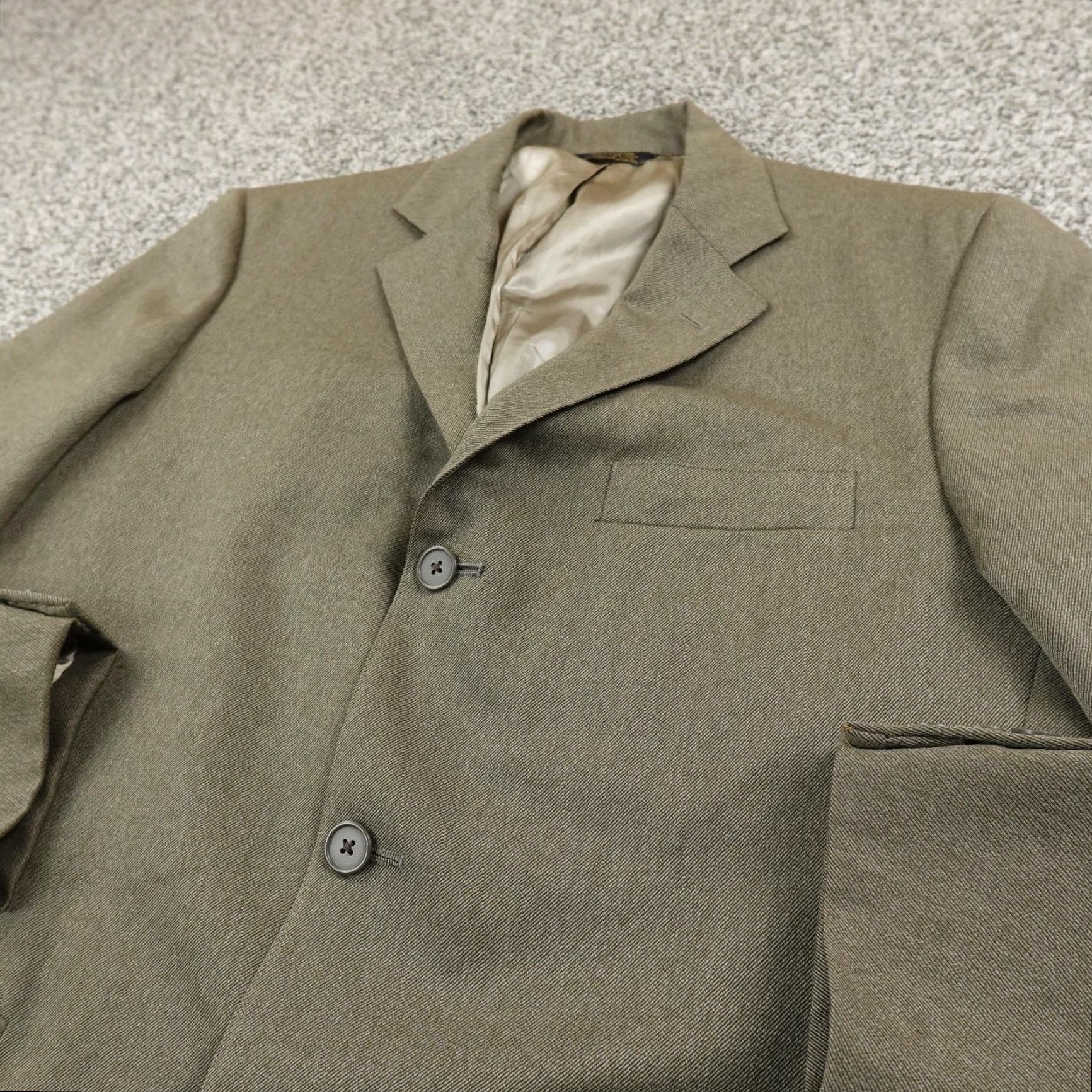 Vintage J. Press Sport Coat Green 44 Regular 3-Button Notch Lapel Mens Blazer Jacket Coat USA Size 44R - 2 Thumbnail