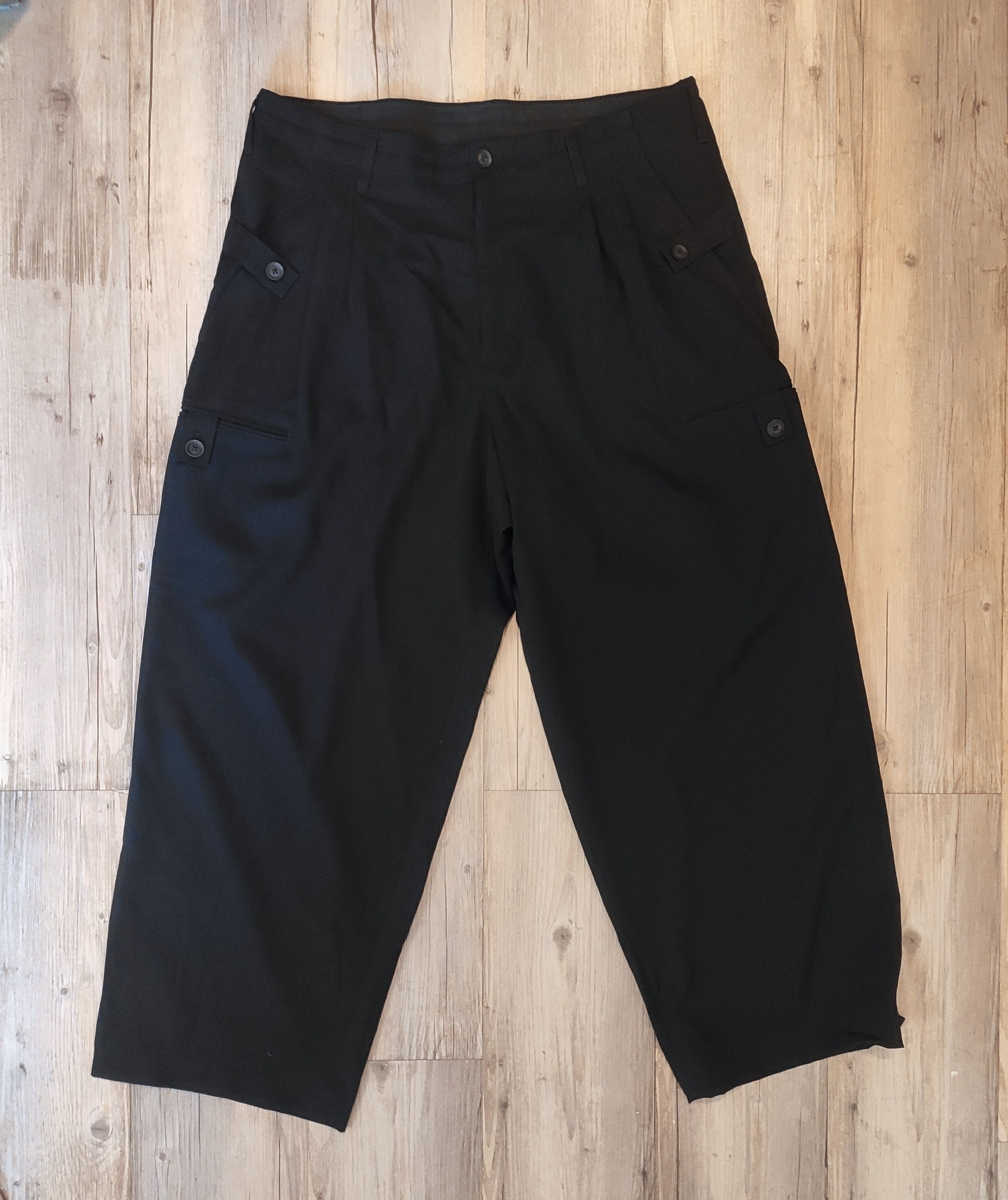 Yohji Yamamoto FW20 Wide gabardine trousers Size US 34 / EU 50 - 5 Thumbnail