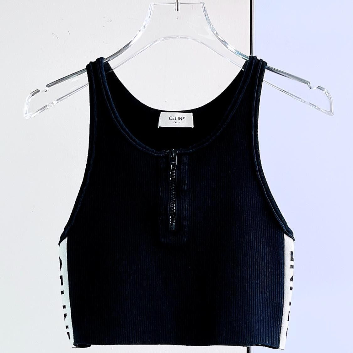 Celine Celine Logo Zip Tank Top Size XS Size XS / US 0-2 / IT 36-38 - 1 Thumbnail
