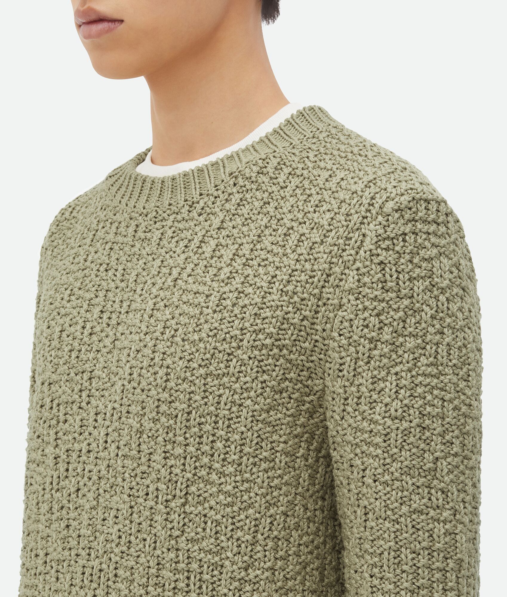 Bottega Veneta o1n1vont1224 Heavy Cotton Jumper in Green Size US XS / EU 42 / 0 - 4 Thumbnail