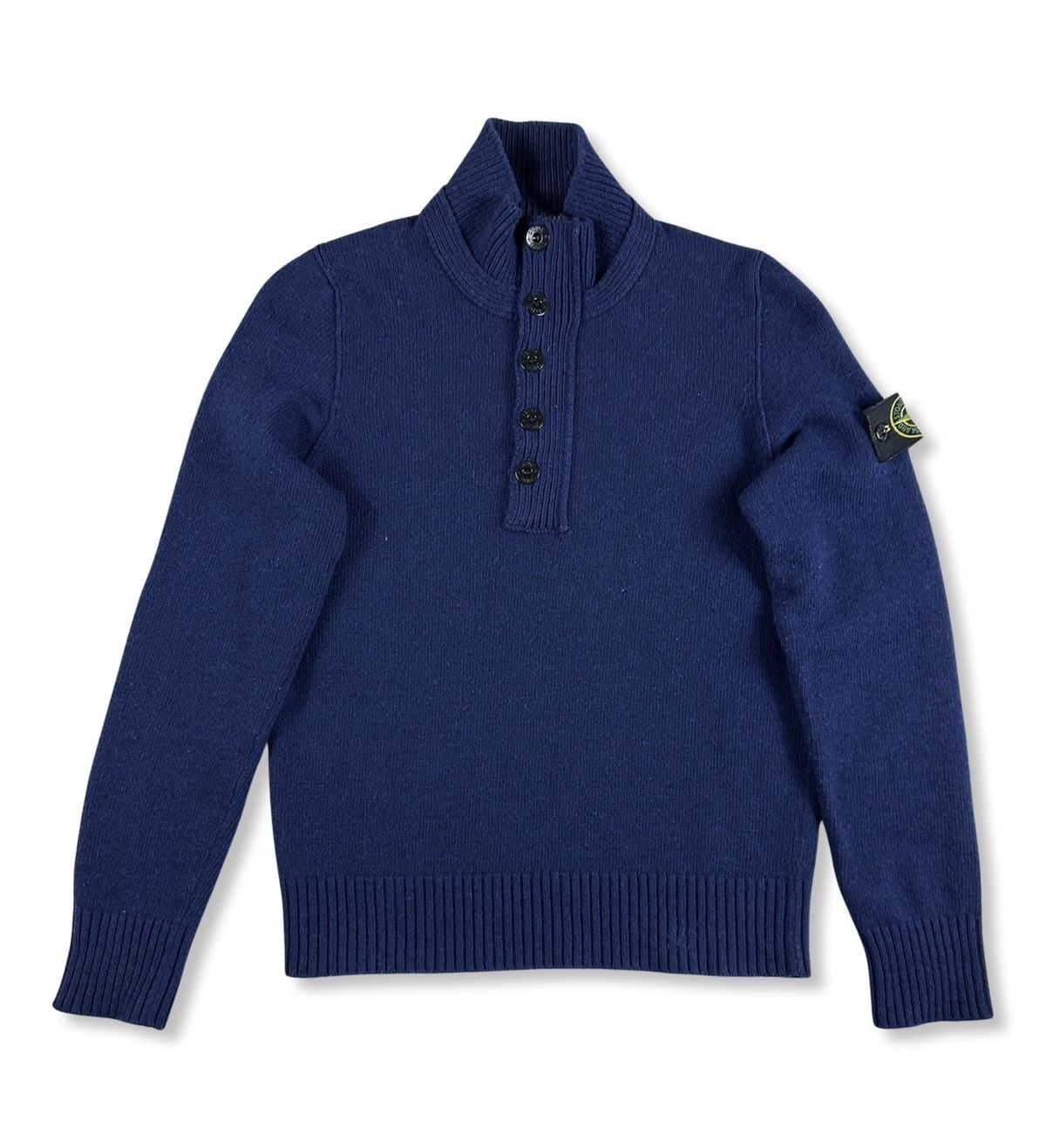 image of Stone Island Wool Knitwear in Navy, Men's (Size Small)