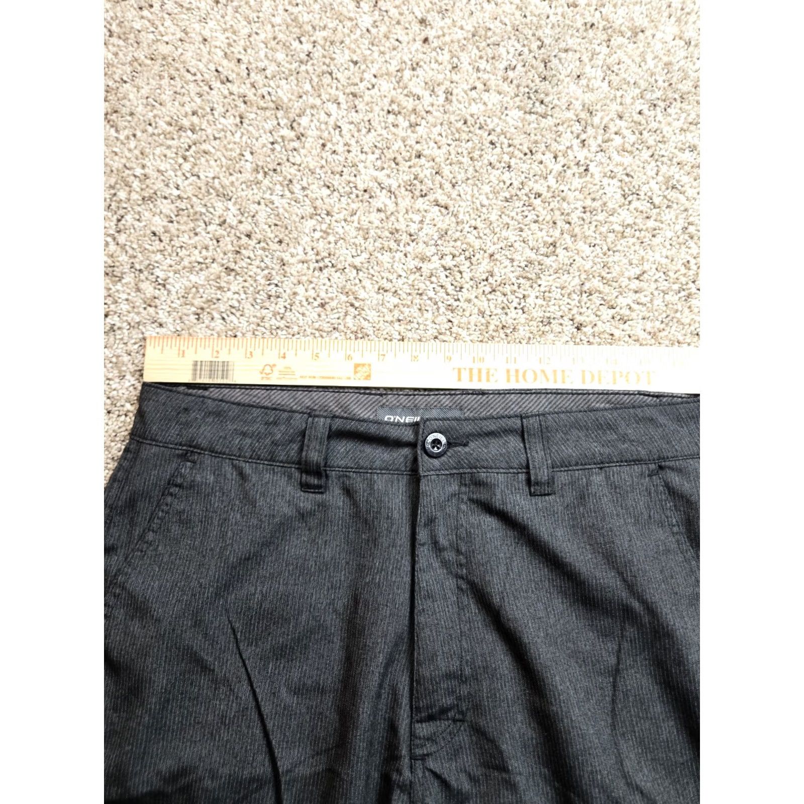 O'Neill O'Neill Chino Shorts Mens 34 Gray 10" Inseam Pockets Vintage: No Casual Plaid Pattern 5-Pocket Design Front Zip Charcoal Gray Size US 34 / EU 50 - 7 Thumbnail