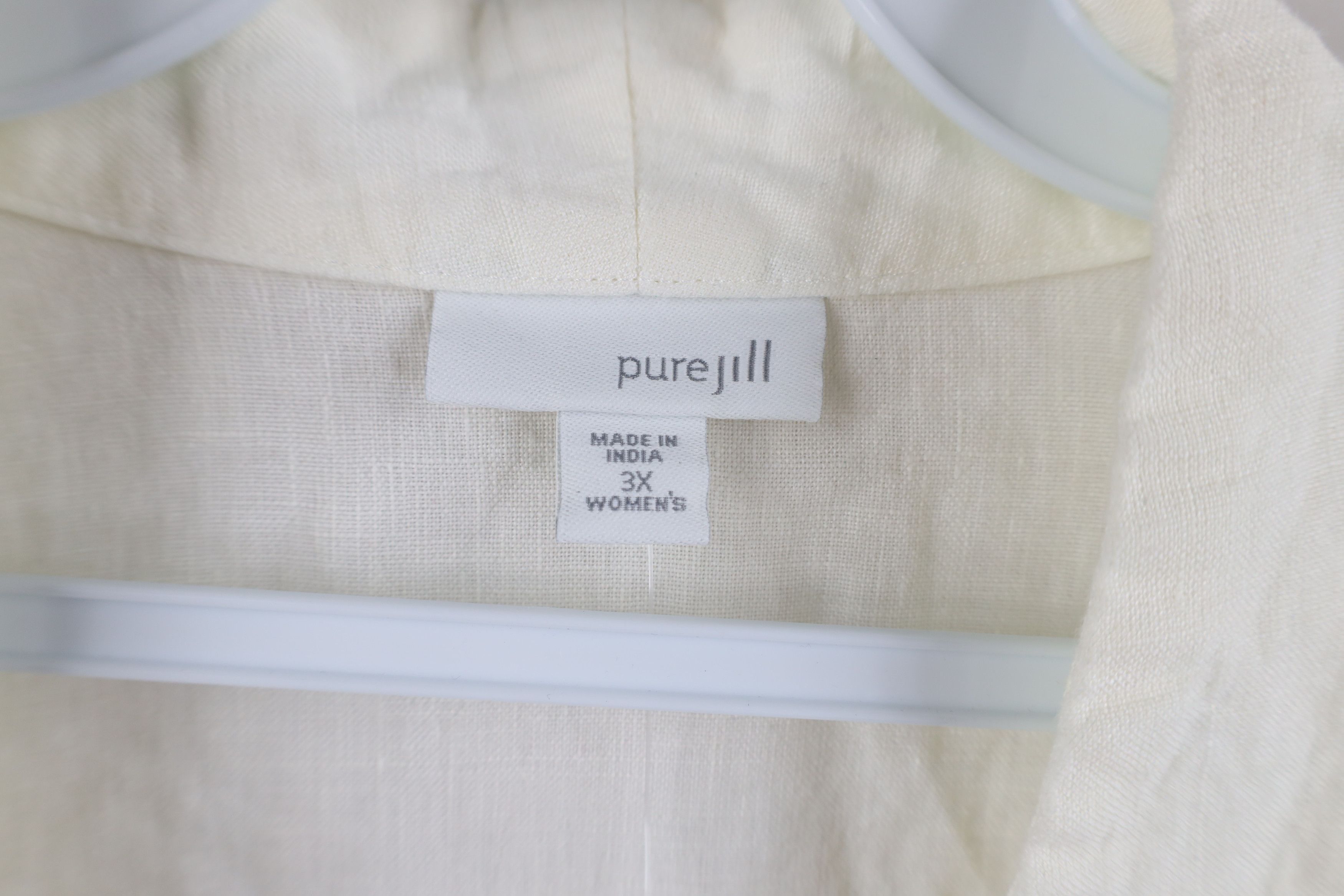 J. Jill × Vintage New J Jill Pure Jill Lined Open Front Cardigan Shirt Cream Size 3XL / US 20-22 - 4 Thumbnail