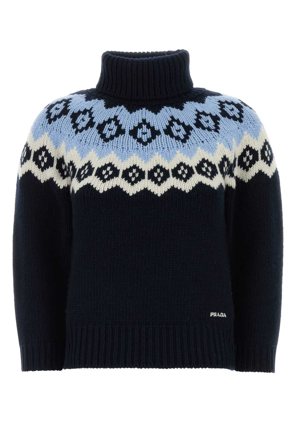 Dark Blue Wool Blend Sweater