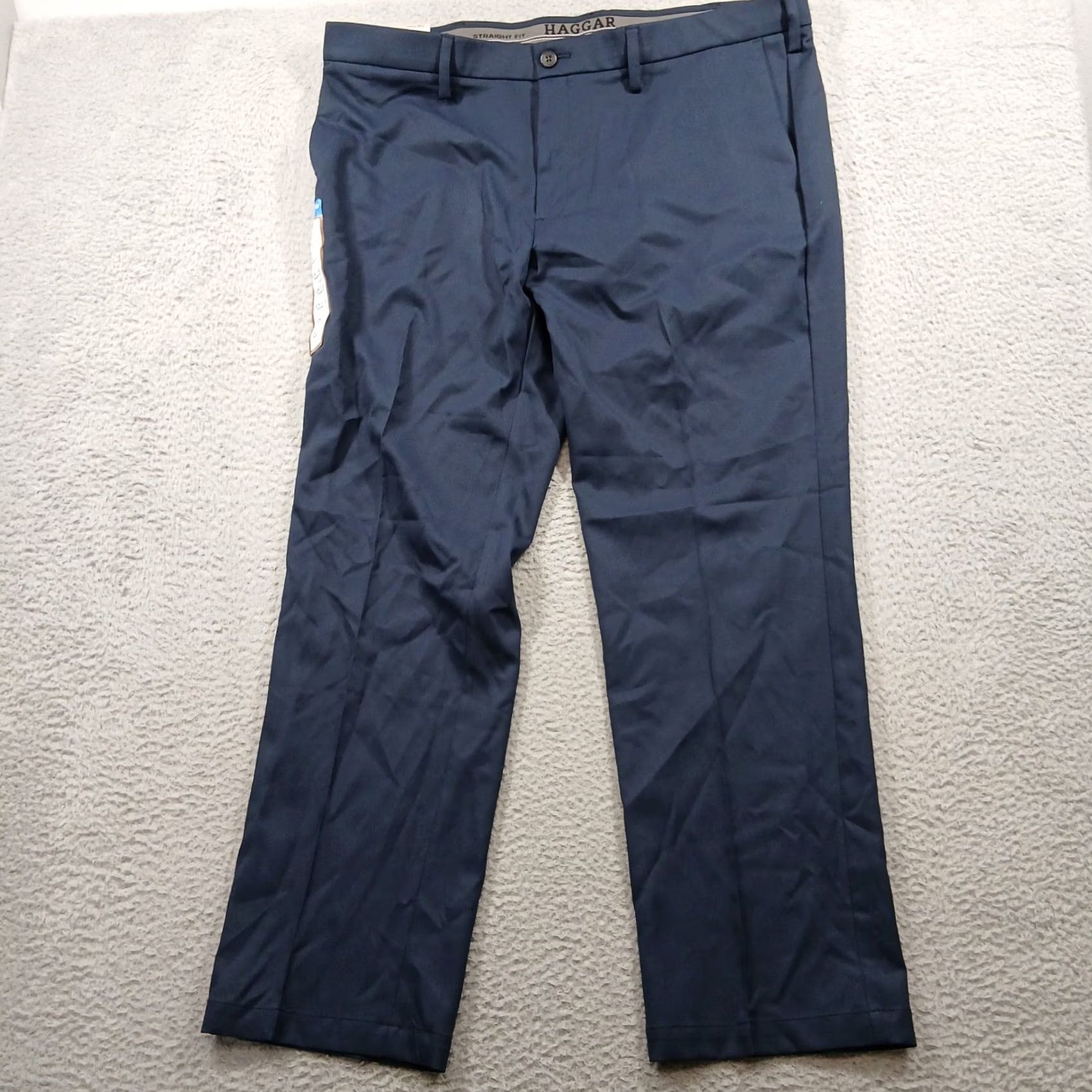 Haggar VINTAGE? No. Haggar Cool 18 Pro Pants Navy Straight Fit 42x32 Mens NWT Size US 42 / EU 58 - 2 Thumbnail