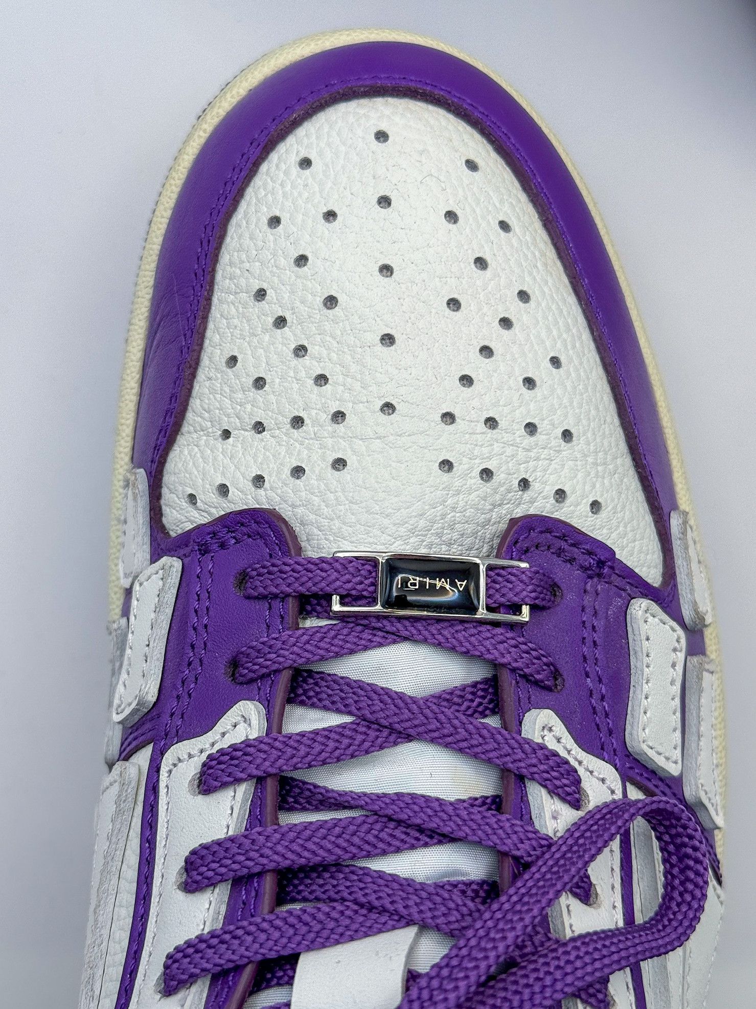 Amiri AMIRI Skel Top Low "Purple White" 2022 Skeleton Bones Size US 13 / EU 46 - 10 Thumbnail