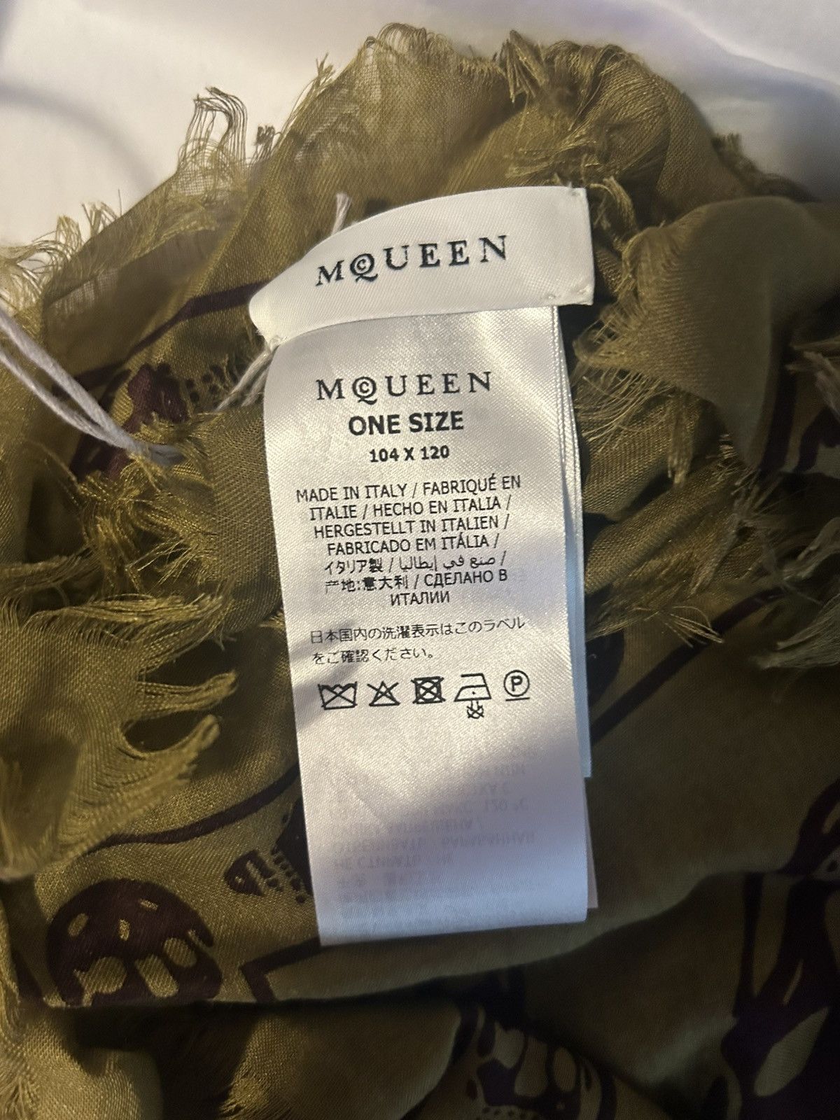 Alexander McQueen Alexander mcqueen cashmere bandana scarf skulls olive Size ONE SIZE - 7 Thumbnail